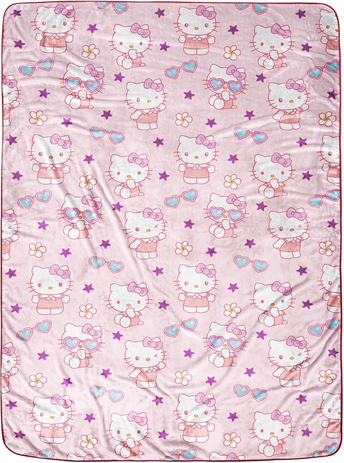 Jay Franco Hello Kitty Heart Sunglasses Throw Blanket - 60x90 Inches