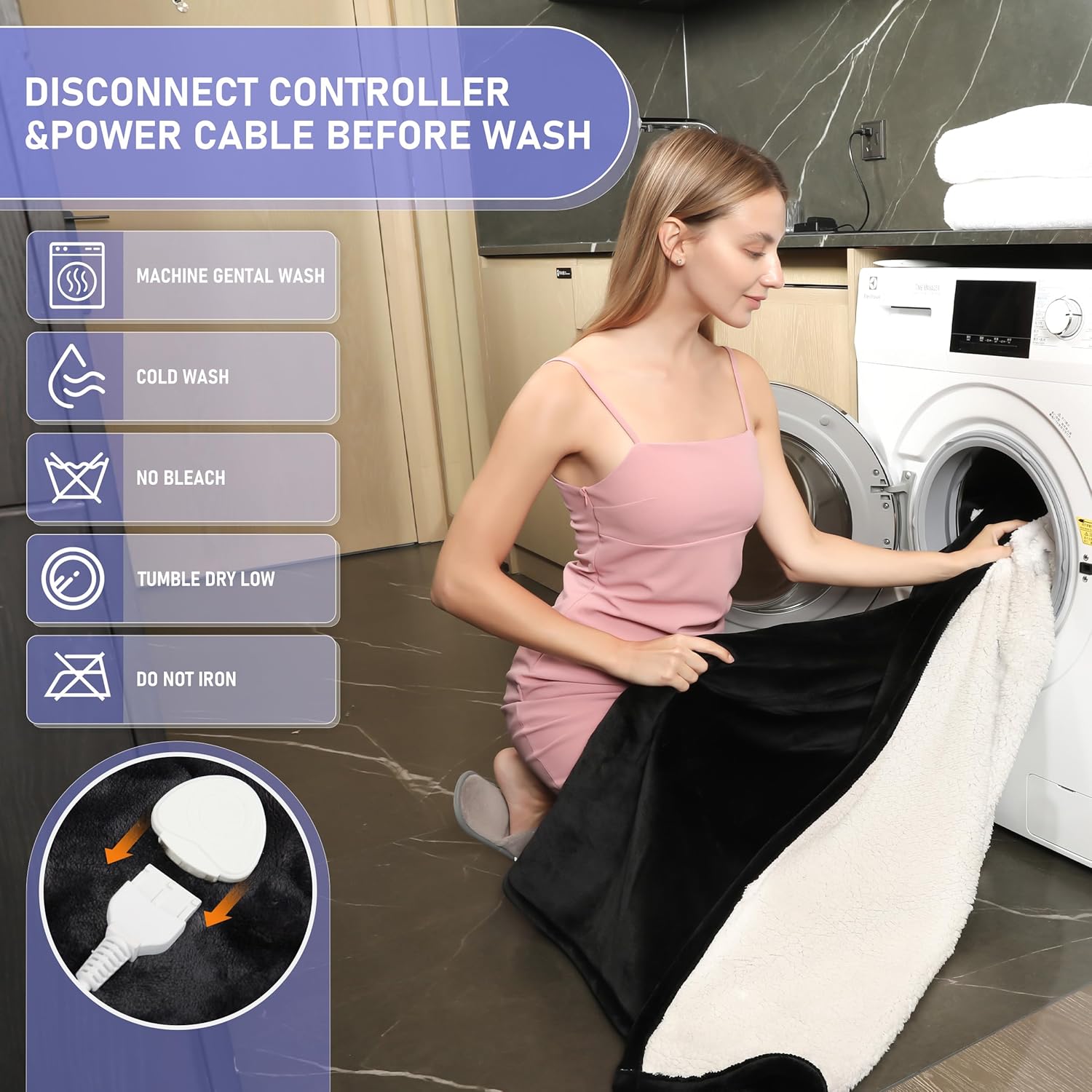 Cushious Heated Blanket Throw - 10 Heat Levels 8-Hour Auto Off