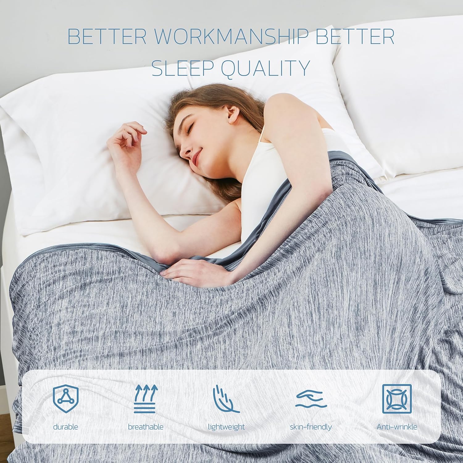 Degrees of Comfort Cooling Blanket Queen Size Grey