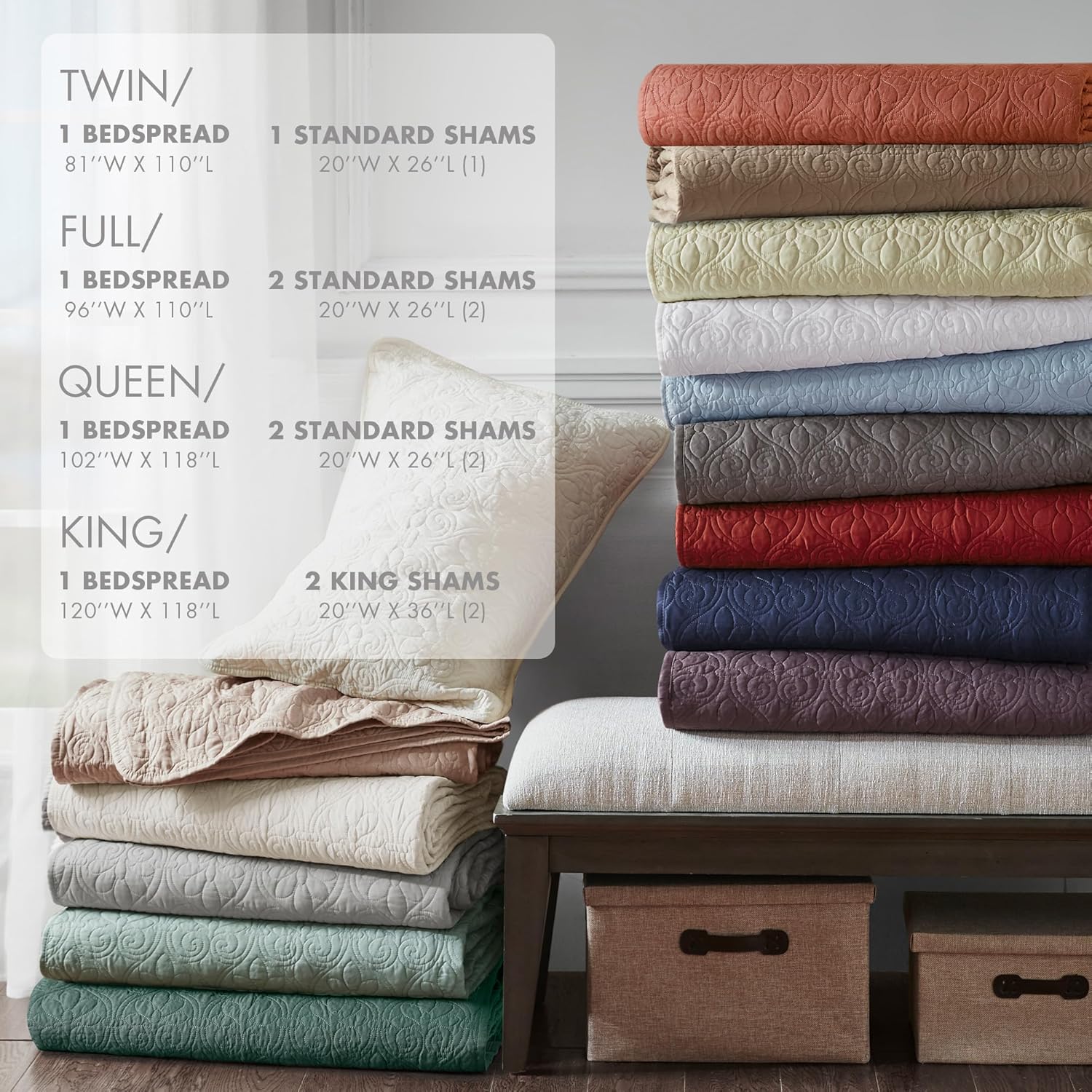 Madison Park Quebec Reversible Quilt Set Damask Design