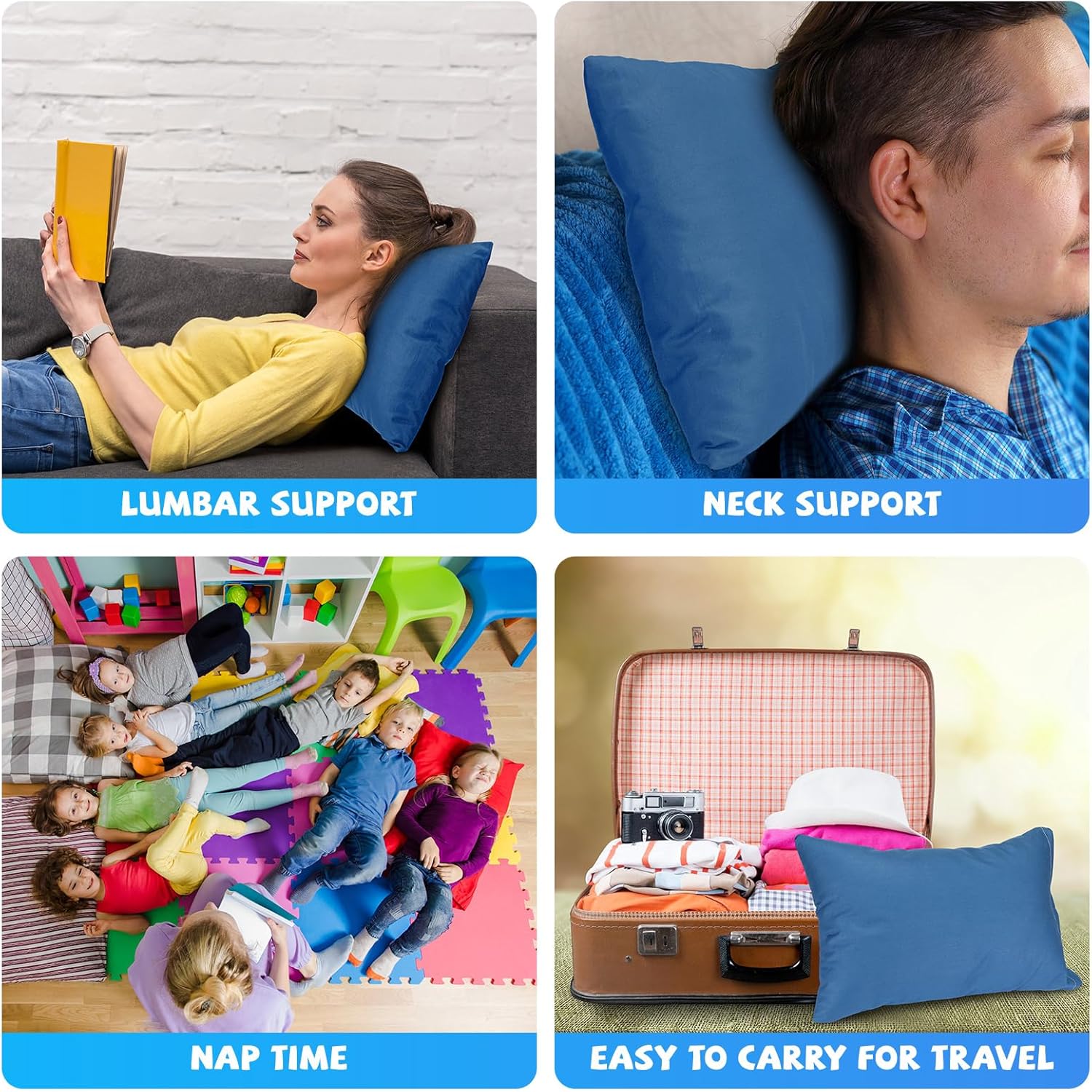 Kigley 6 Pack Mini Kids Travel Pillows 14x9
