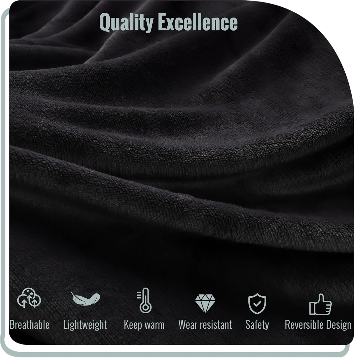 YAKEE Electric Blanket 72x84 Dark Grey