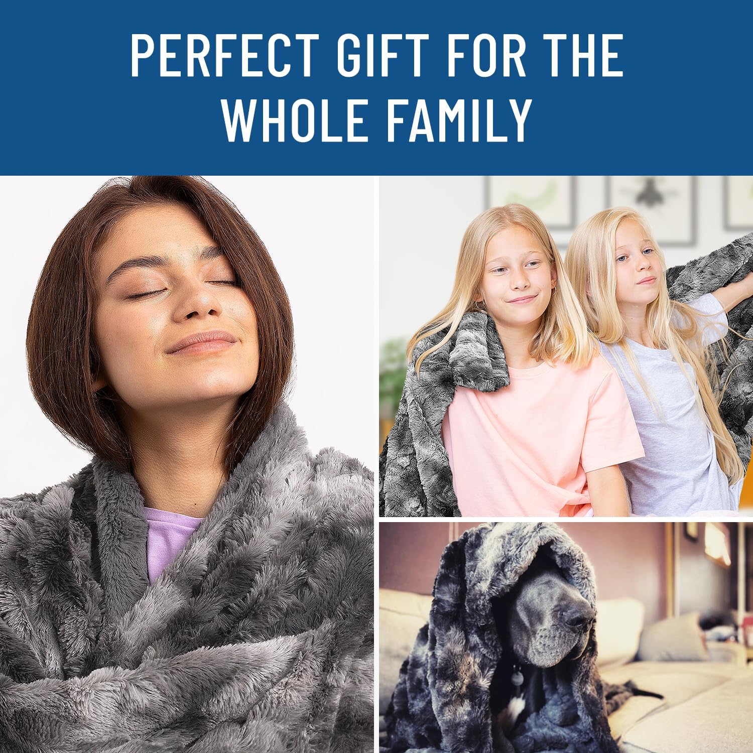 Everlasting Comfort Faux Fur Throw Blanket - Soft Fluffy Plush Throws