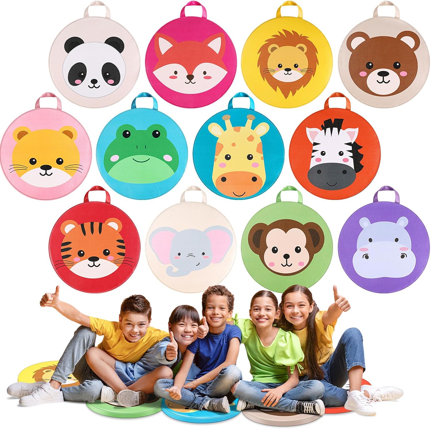 Suzile 12 Pcs Cartoon Floor Cushions with Handle 1