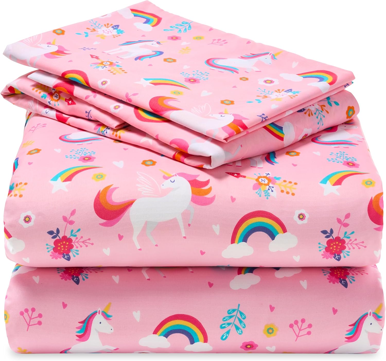 Joiedomi Kids Twin Sheet Set with Unicorn Print