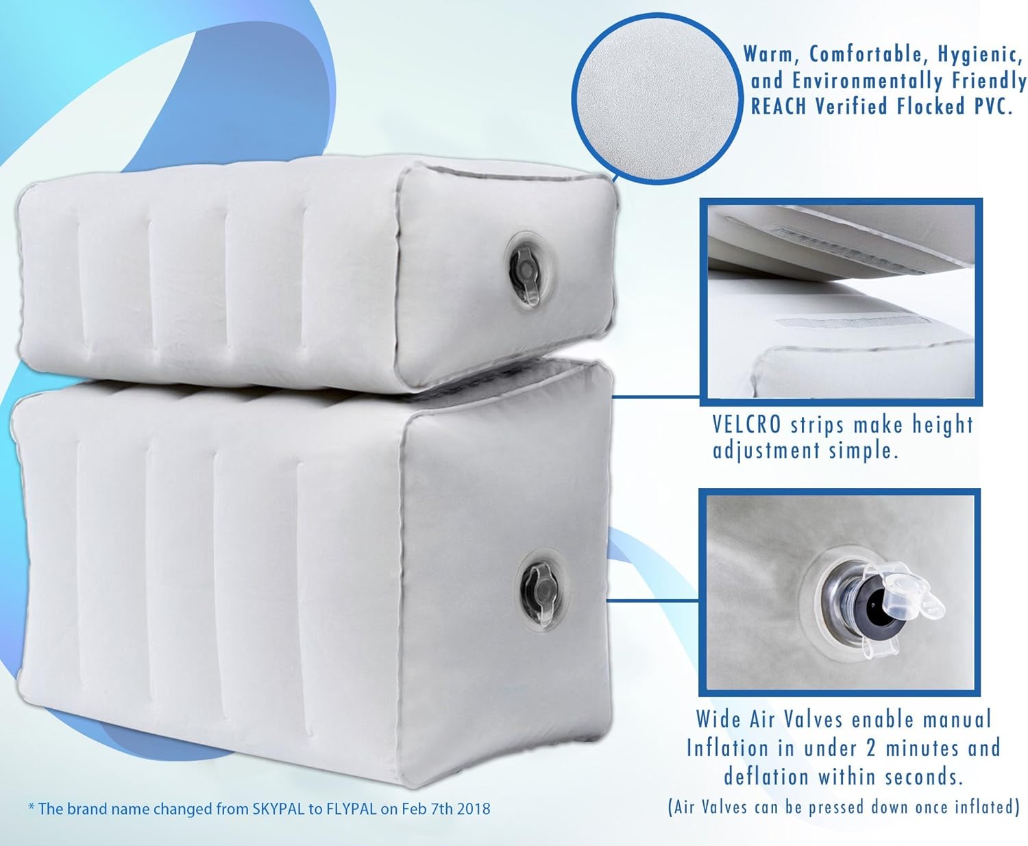 Flypal Inflatable Foot Rest for Travel and Home 1