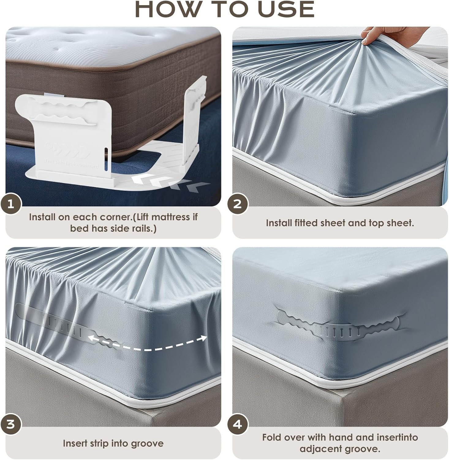 DUOCOSY Sheet Holders Keep Sheets Neat and Tidy