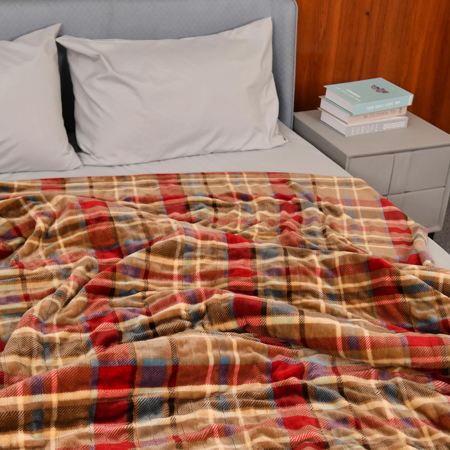 MERRYLIFE Heated Blanket with 4 Levels 8H Auto Off