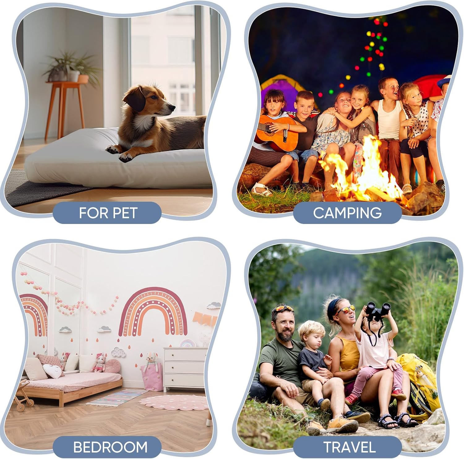Breling 4 Pcs Kids Inflatable Airbed Fitted Sheets 1