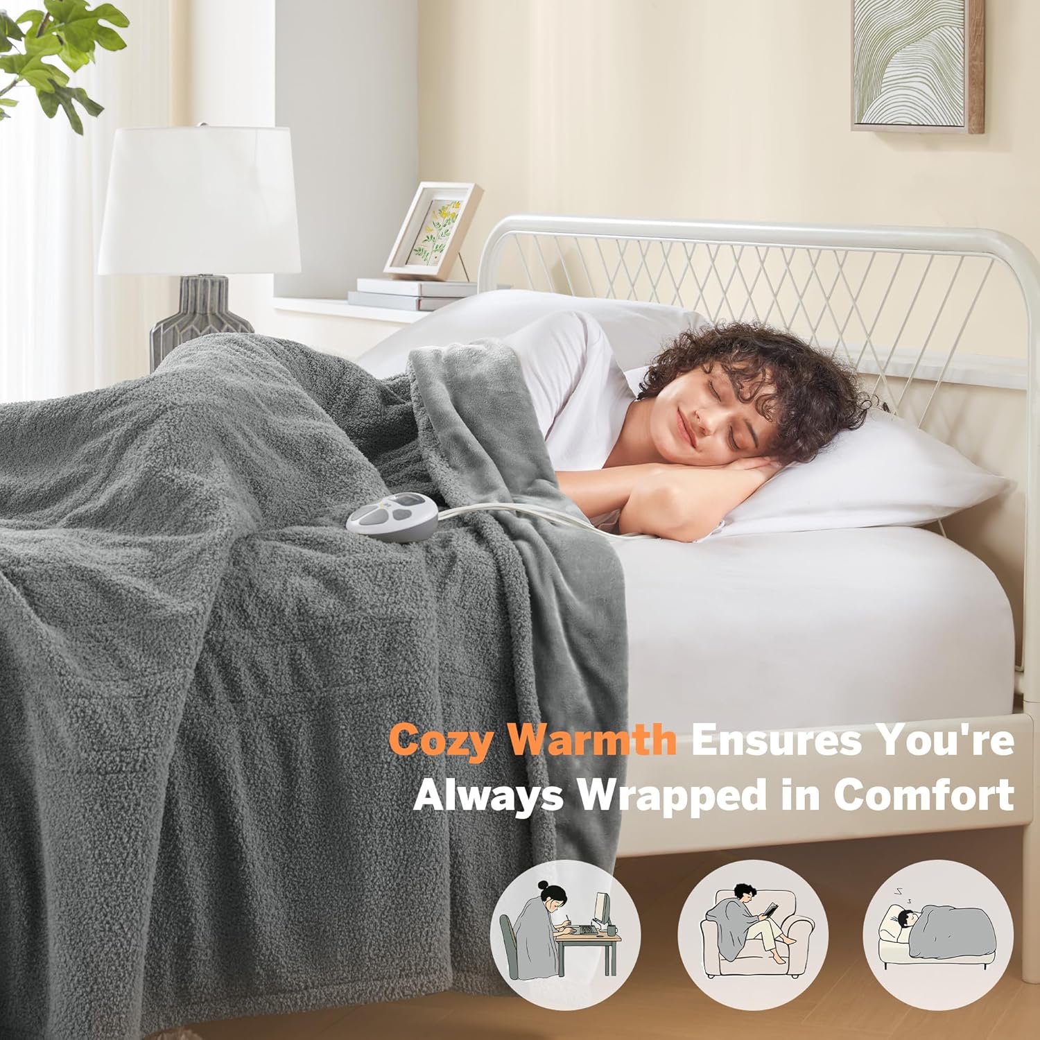 Serta Heated Blanket King 100 x 90 Grey