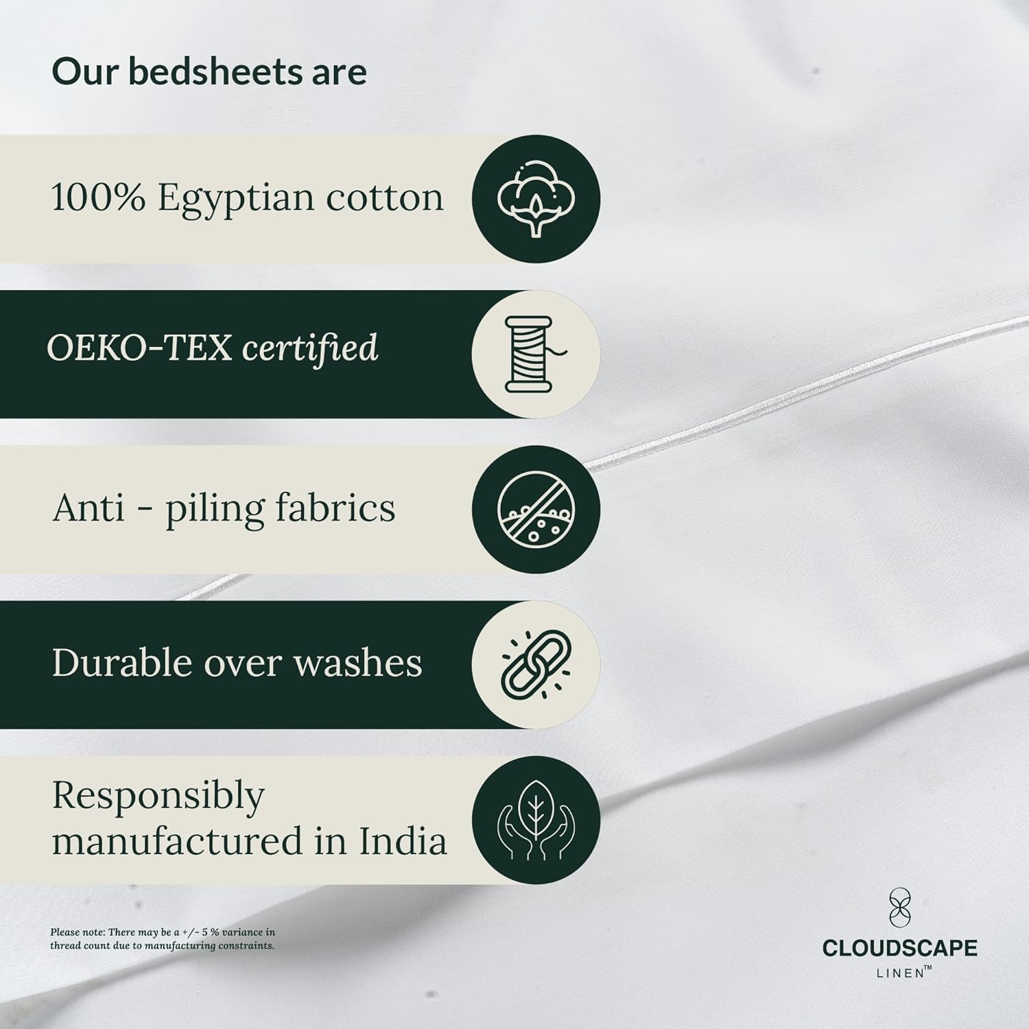 Cloud Scape Linen 100 Egyptian Cotton Queen Sheet Set 4PC