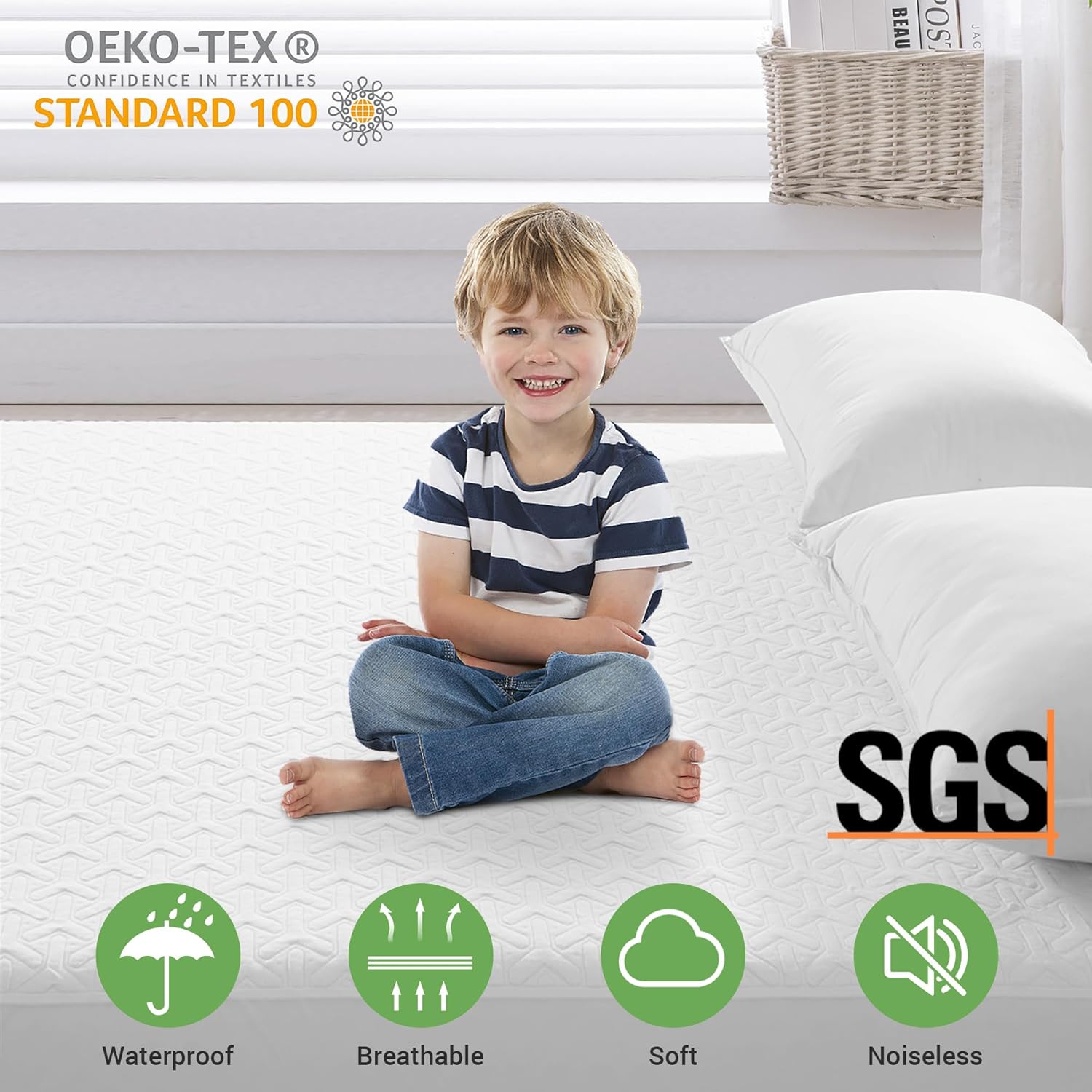 MERITLIFE Twin Mattress Protector Waterproof Cooling Breathable 1