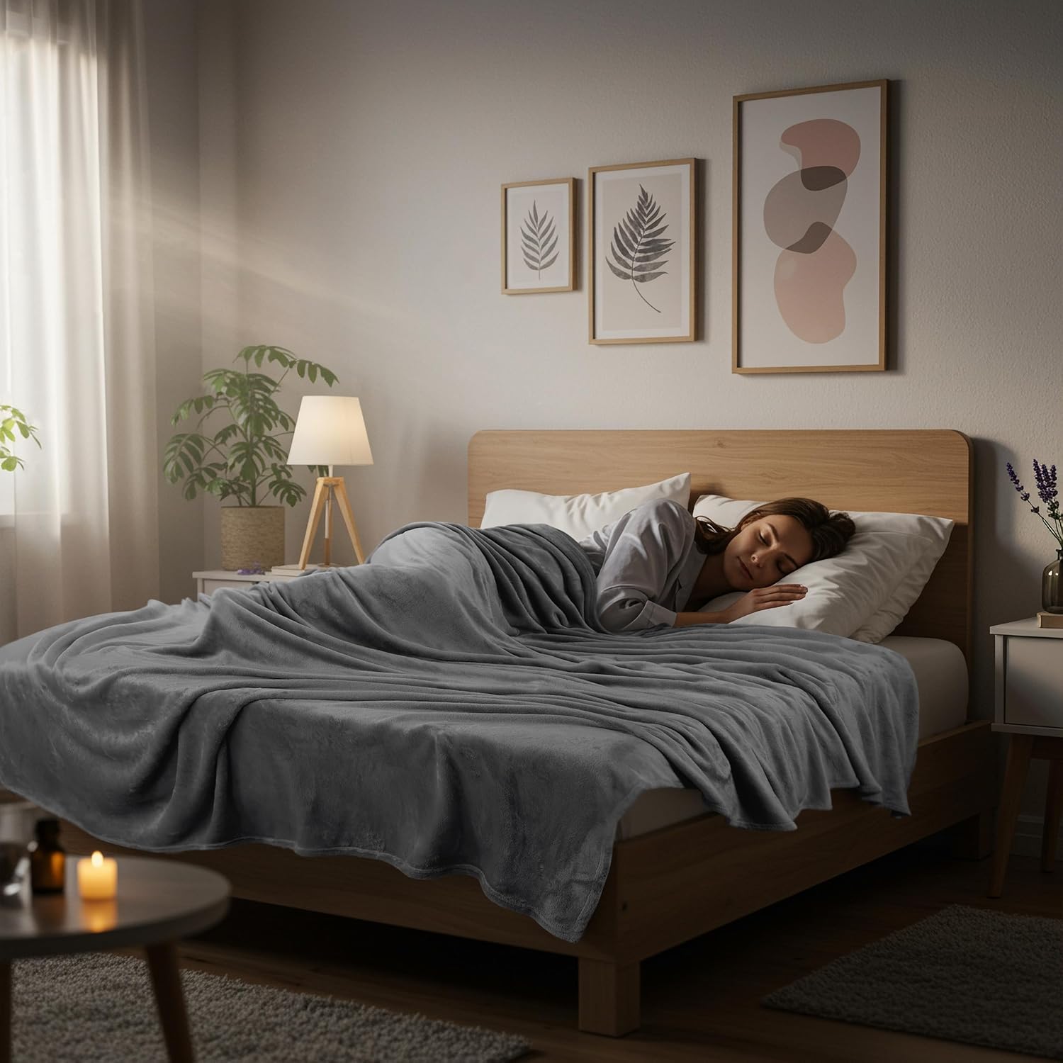 Utopia Bedding Fleece Blanket Twin Grey 300GSM 1