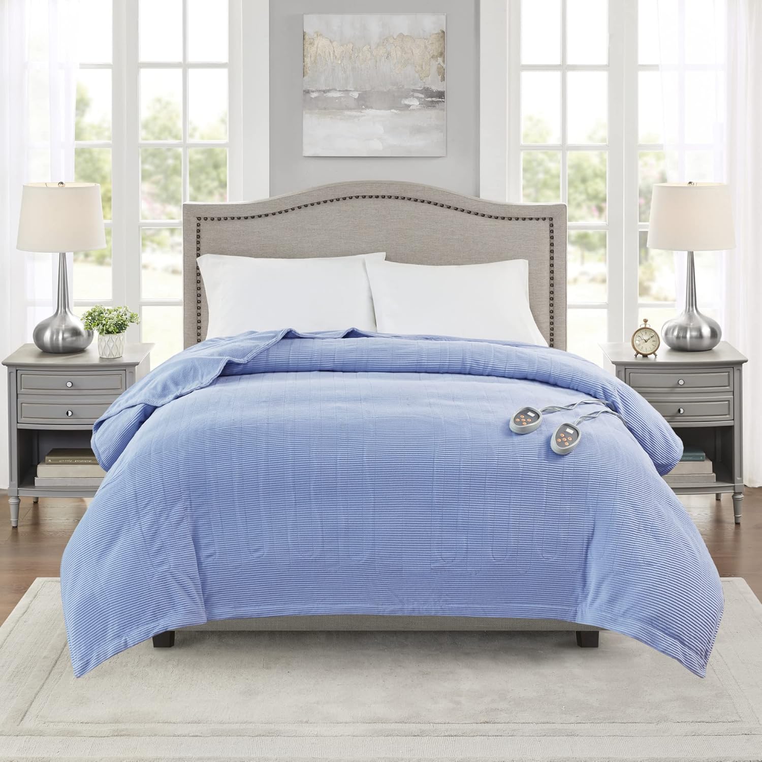 Beautyrest Electric Blanket Ultra Soft Micro Fleece Queen Size Blue