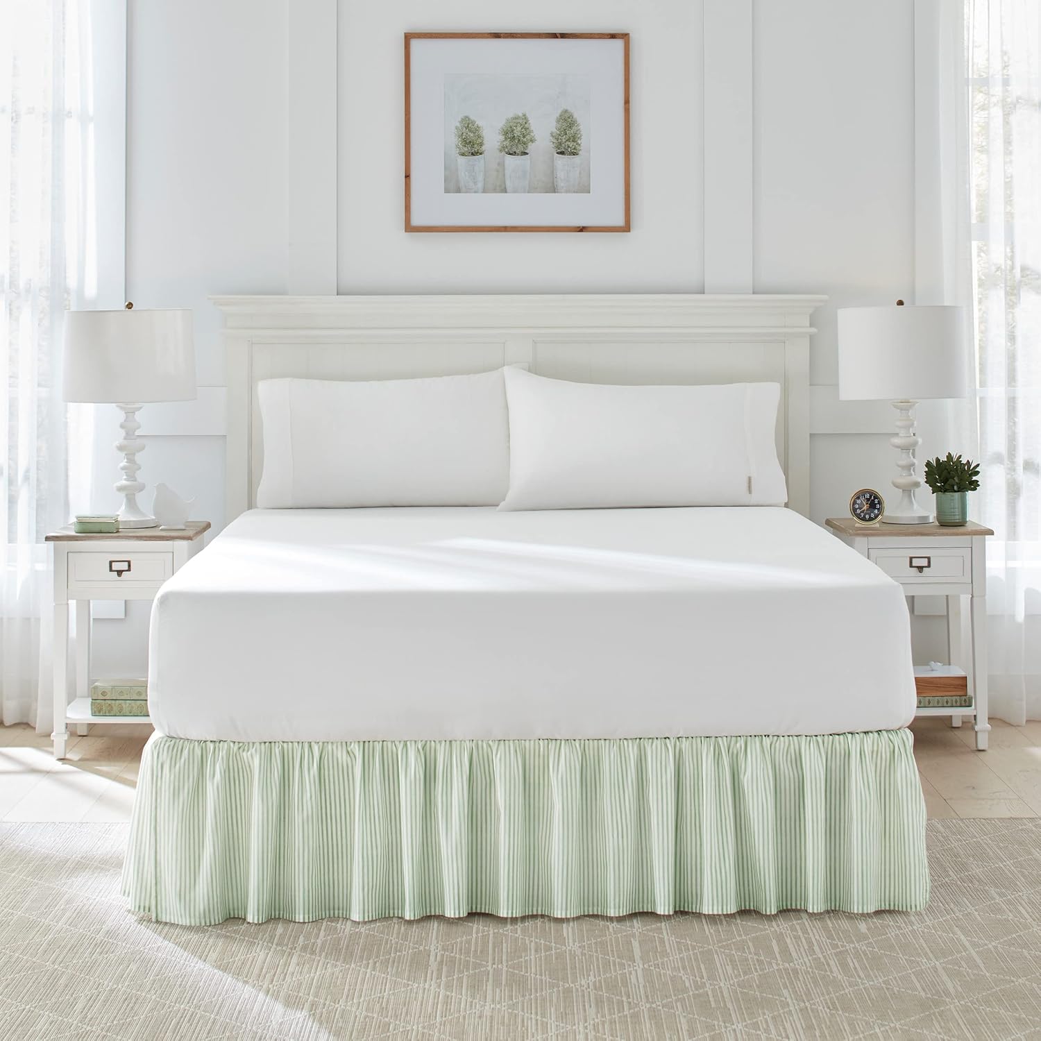 Laura Ashley King Quilt Set with Matching Shams and Bedskirt 1