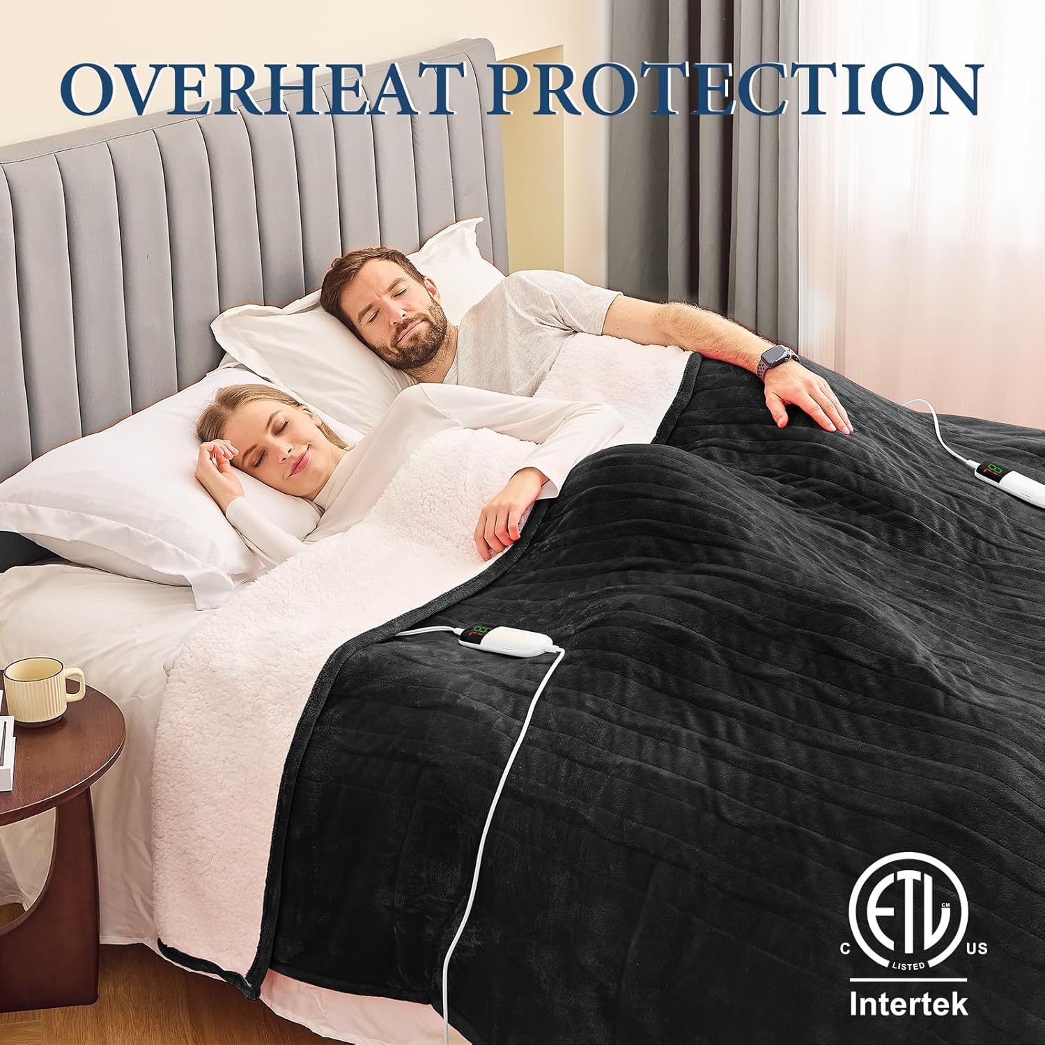 Greenoak Heated Blanket Electric King Size 100X90 Dual Control