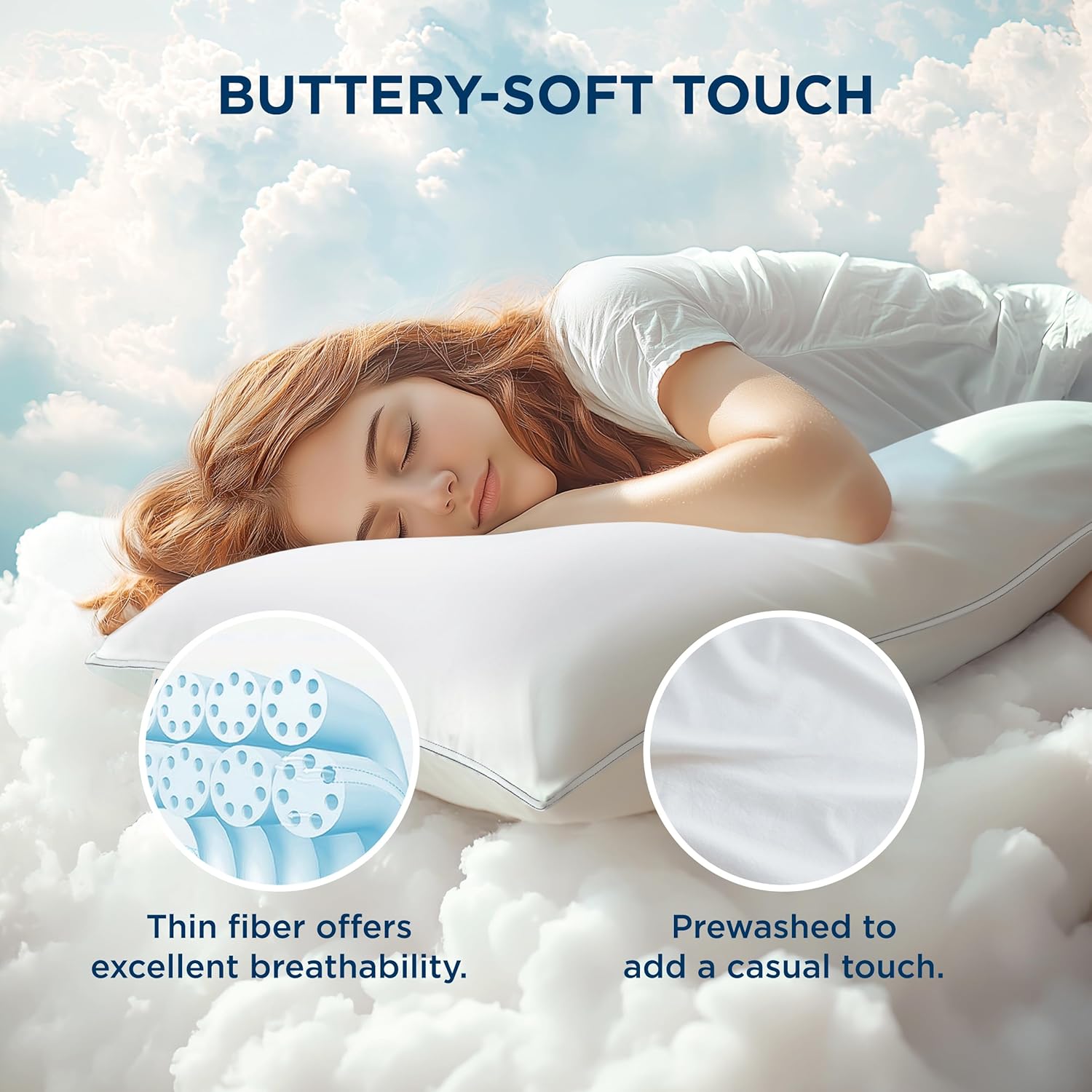 Bedsure Fluffy Pillows Set of 2 - 19x26