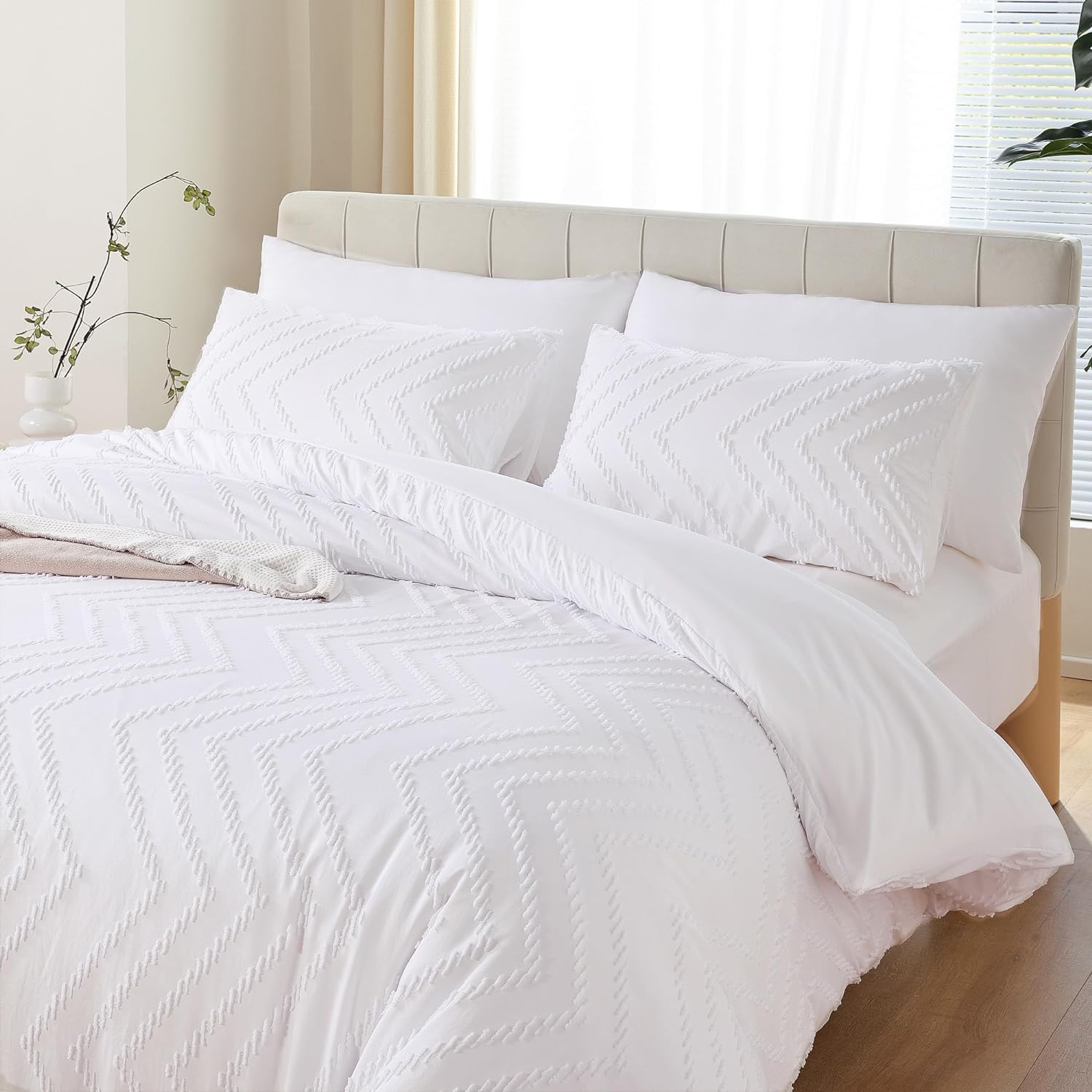 YIRDDEO White Twin Comforter Set 2Pcs 1