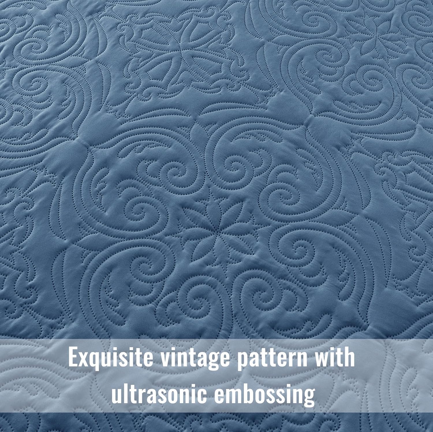 Exclusivo Mezcla Twin Quilt Set Soft Bluish Grey