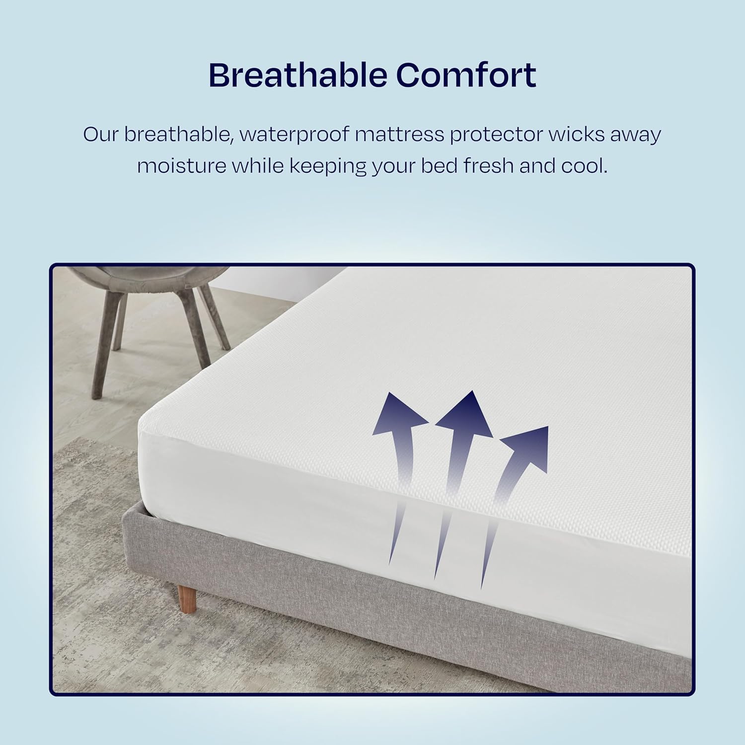 California Design Den Waterproof Queen Mattress Protector - Soft Cooling Noiseless