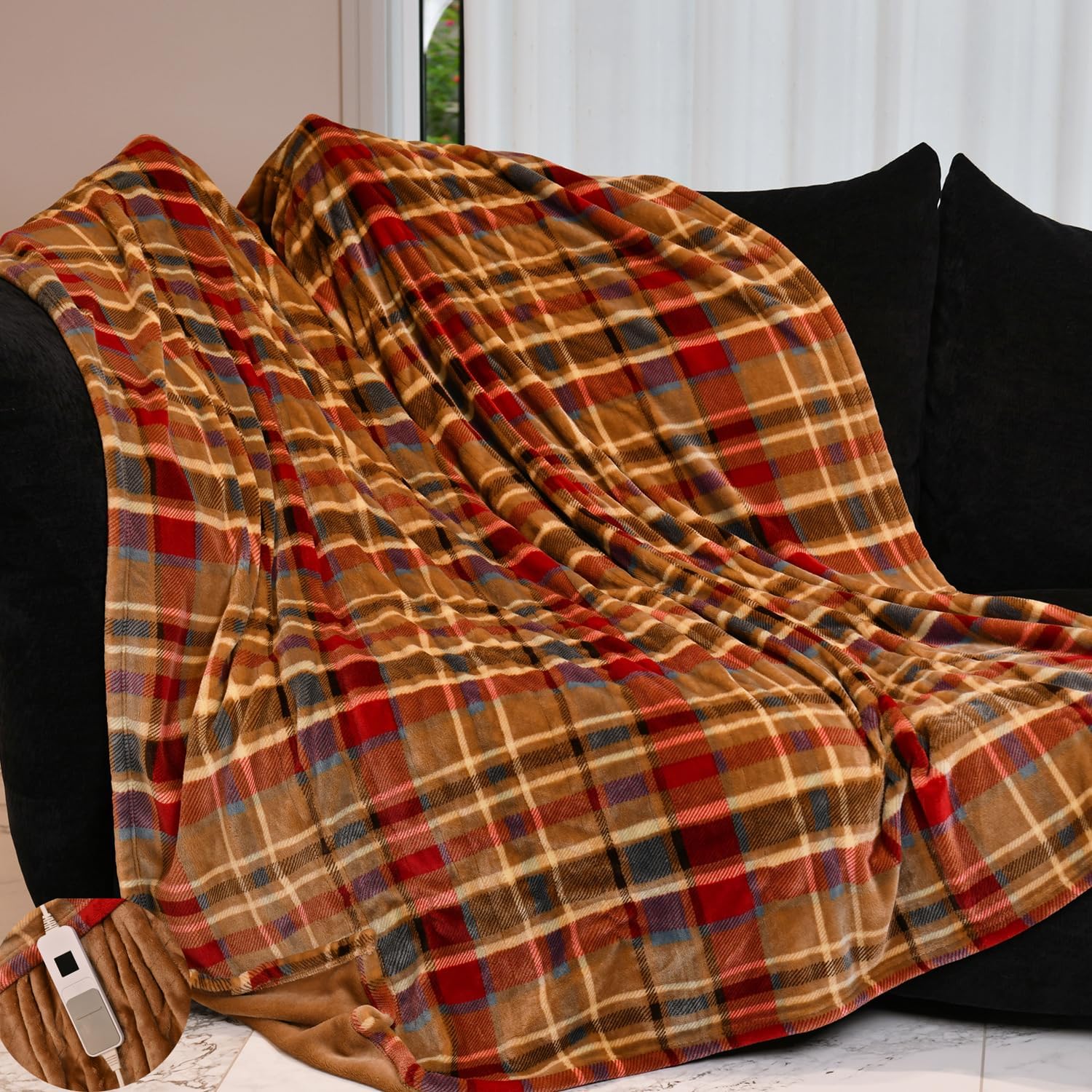 MERRYLIFE Heated Blanket with 4 Levels 8H Auto Off