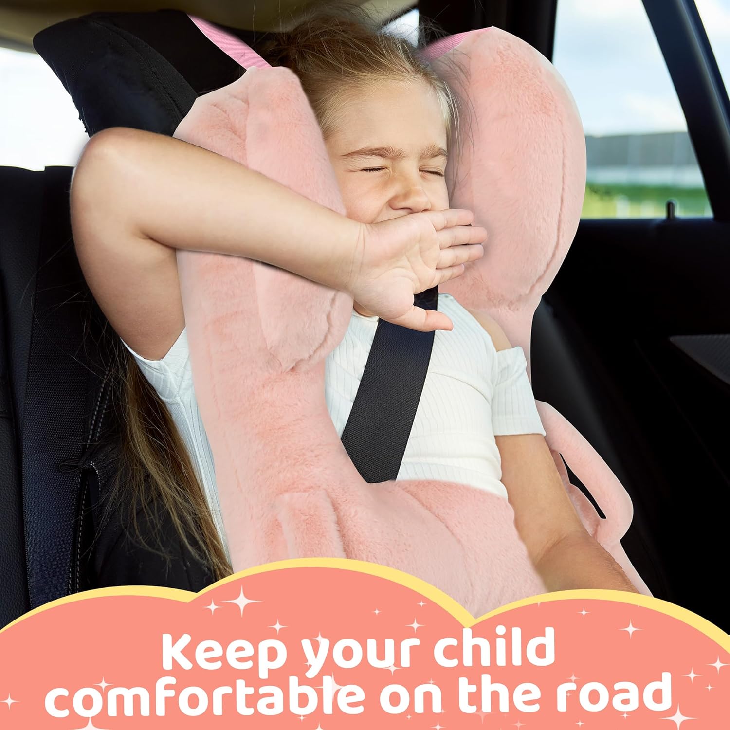 ROYALAY Kids Car Pillow with Handles and Head Support 1