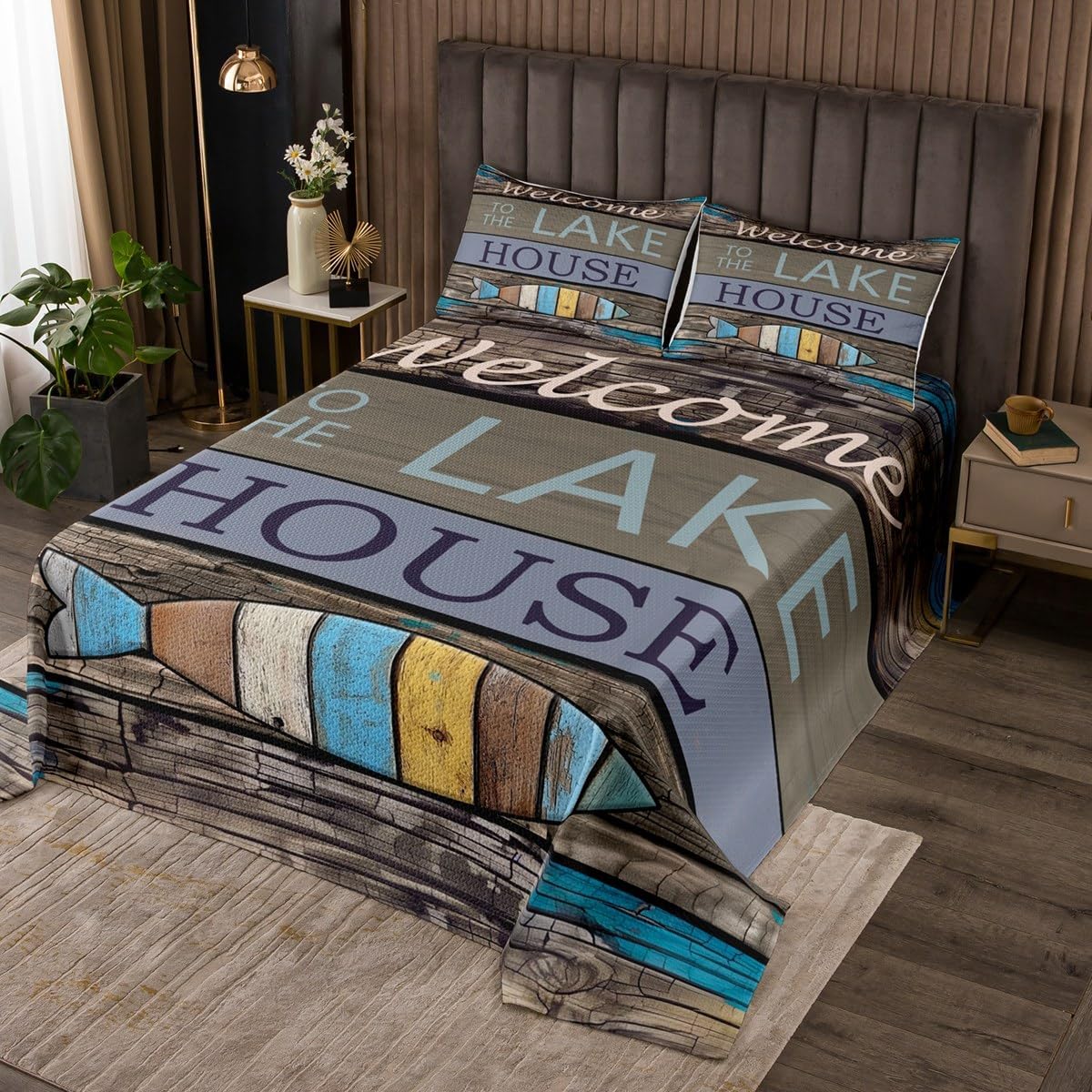 Castle Fairy Lake Theme Bedspread Set Queen Size 1