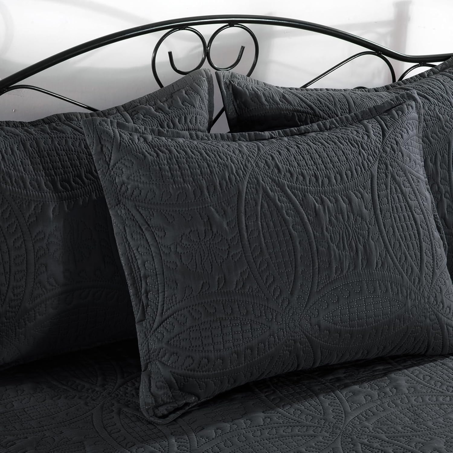 HOMBYS Daybed Set Twin Size with Coin Pattern 75x39 Dark Grey