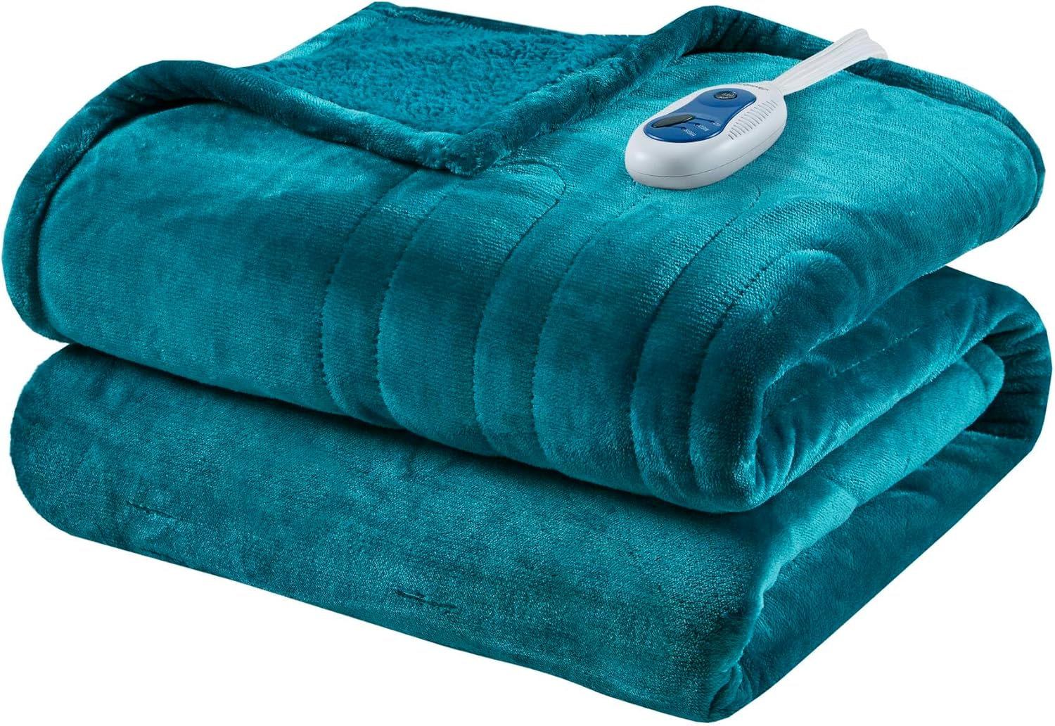 Beautyrest Heated Throw Blanket - Teal 3 Heat Settings Reversible