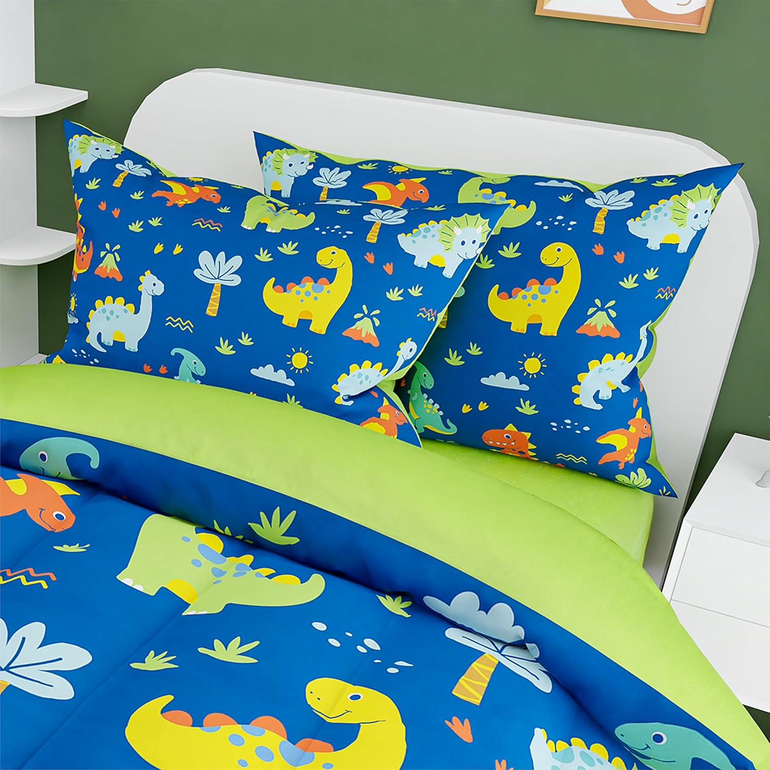 SANDJEST Dinosaur Duvet Cover Set Full Size for Kids