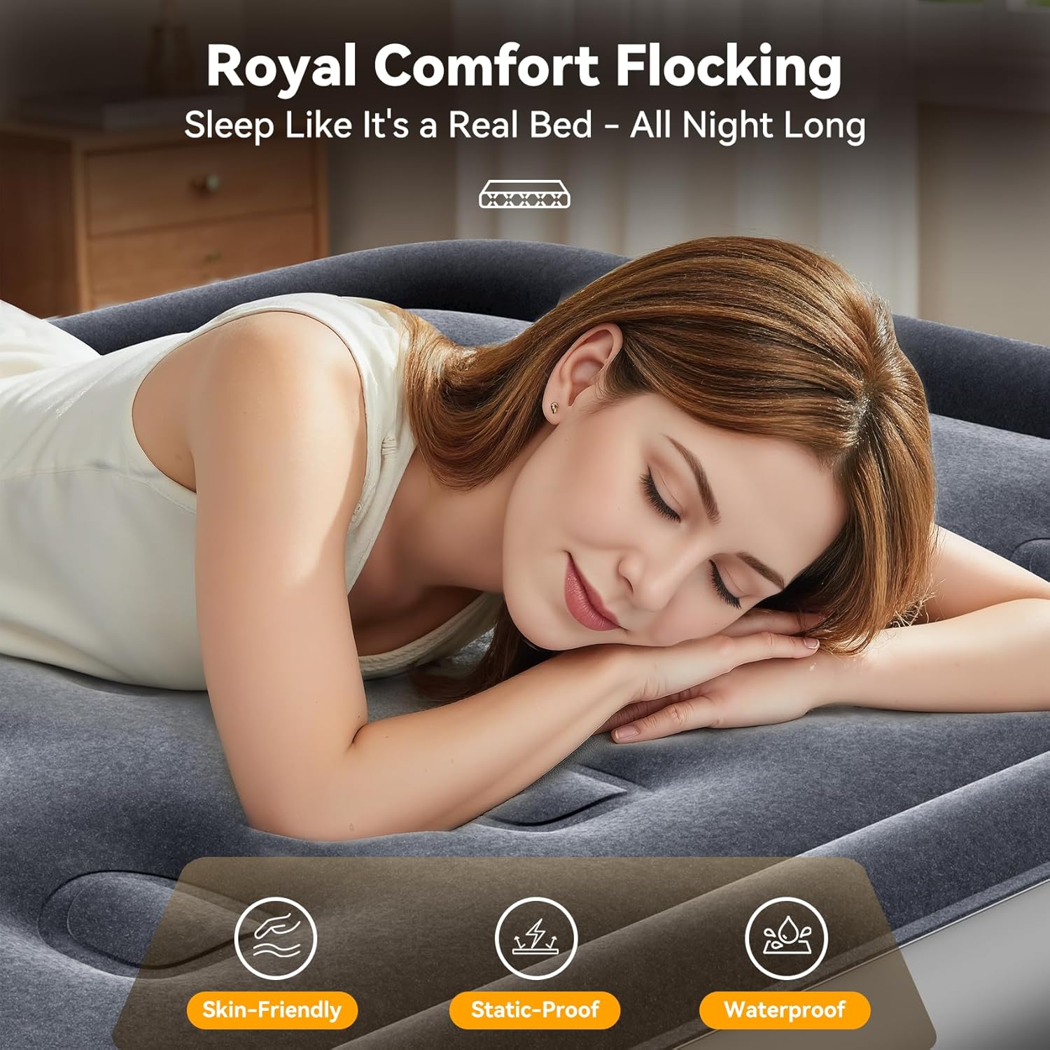 VOSSER Twin Air Mattress with Built in Pump 330LB Max 1