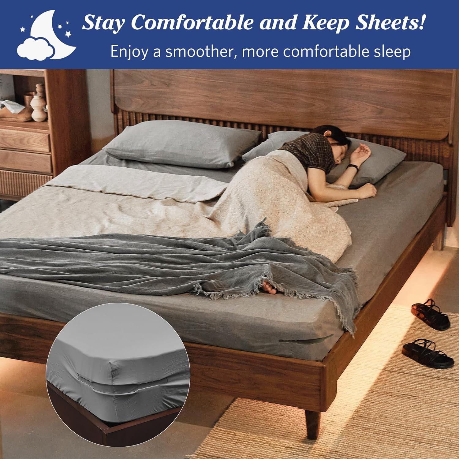 Heavy Duty Bed Sheet Holder with Lock Strips - White