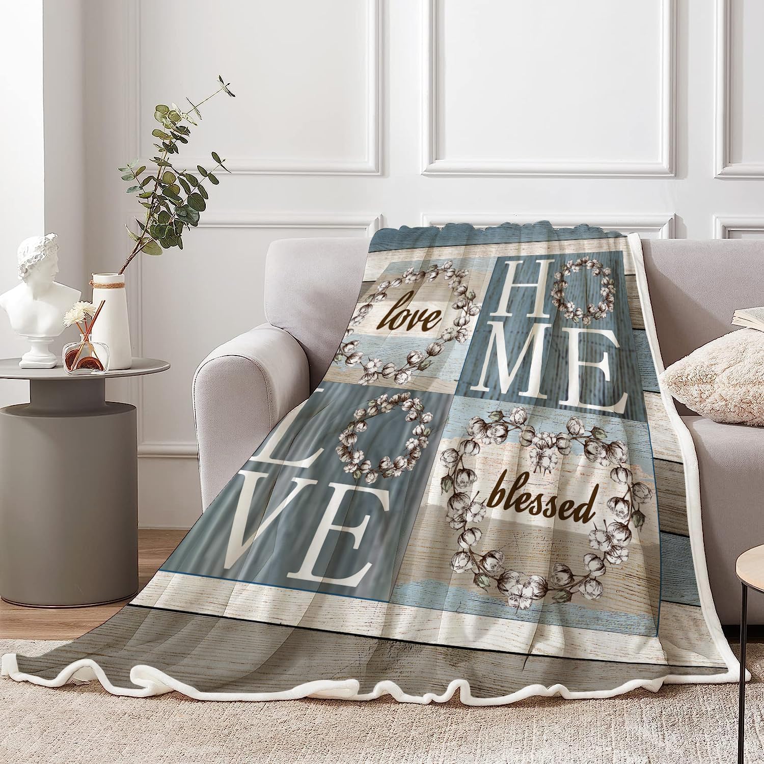 Rustic Floral Sweet Love Throw Blanket 50x60 Inches