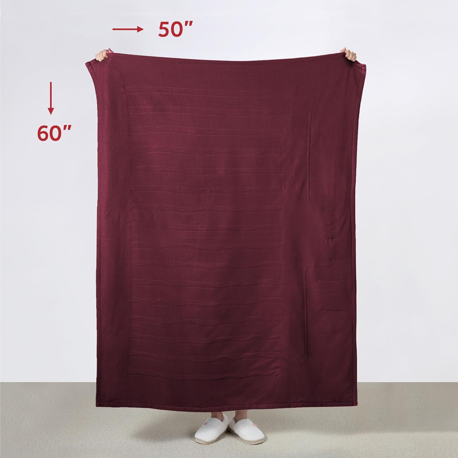 Sunbeam Royal Mink Sherpa Heated Throw 4 Heat Settings