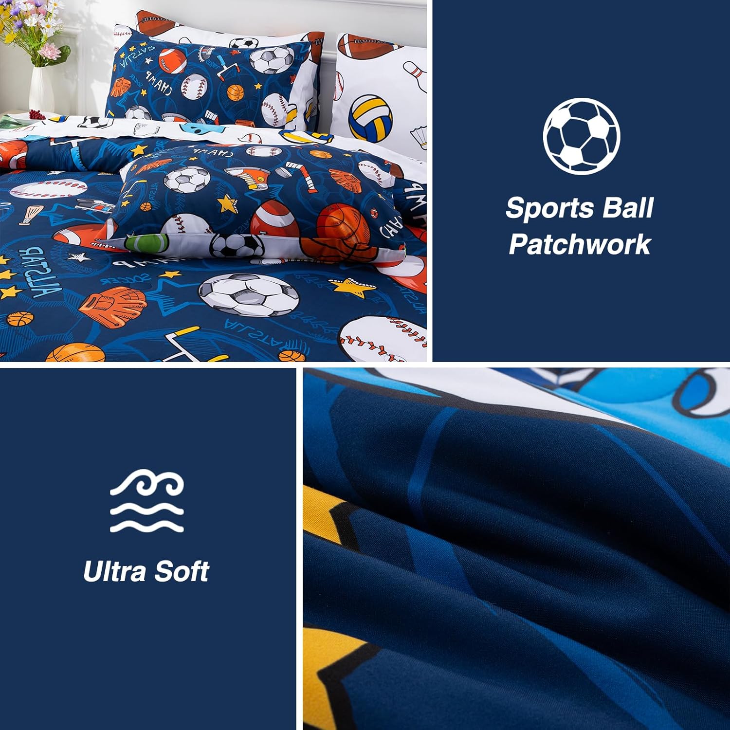 A Nice Night 6Pcs Twin Bed in a Bag Comforter Set