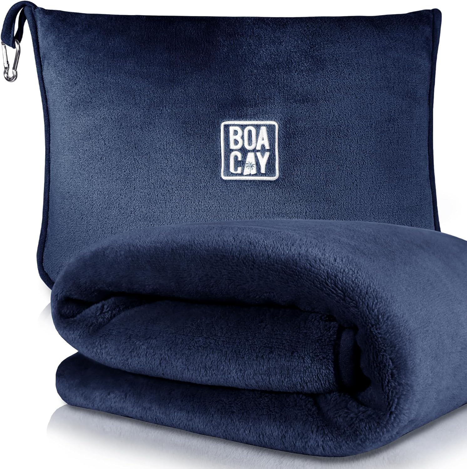 BOACAY Soft Warm Travel Blanket with Pillow and Luggage Sleeve