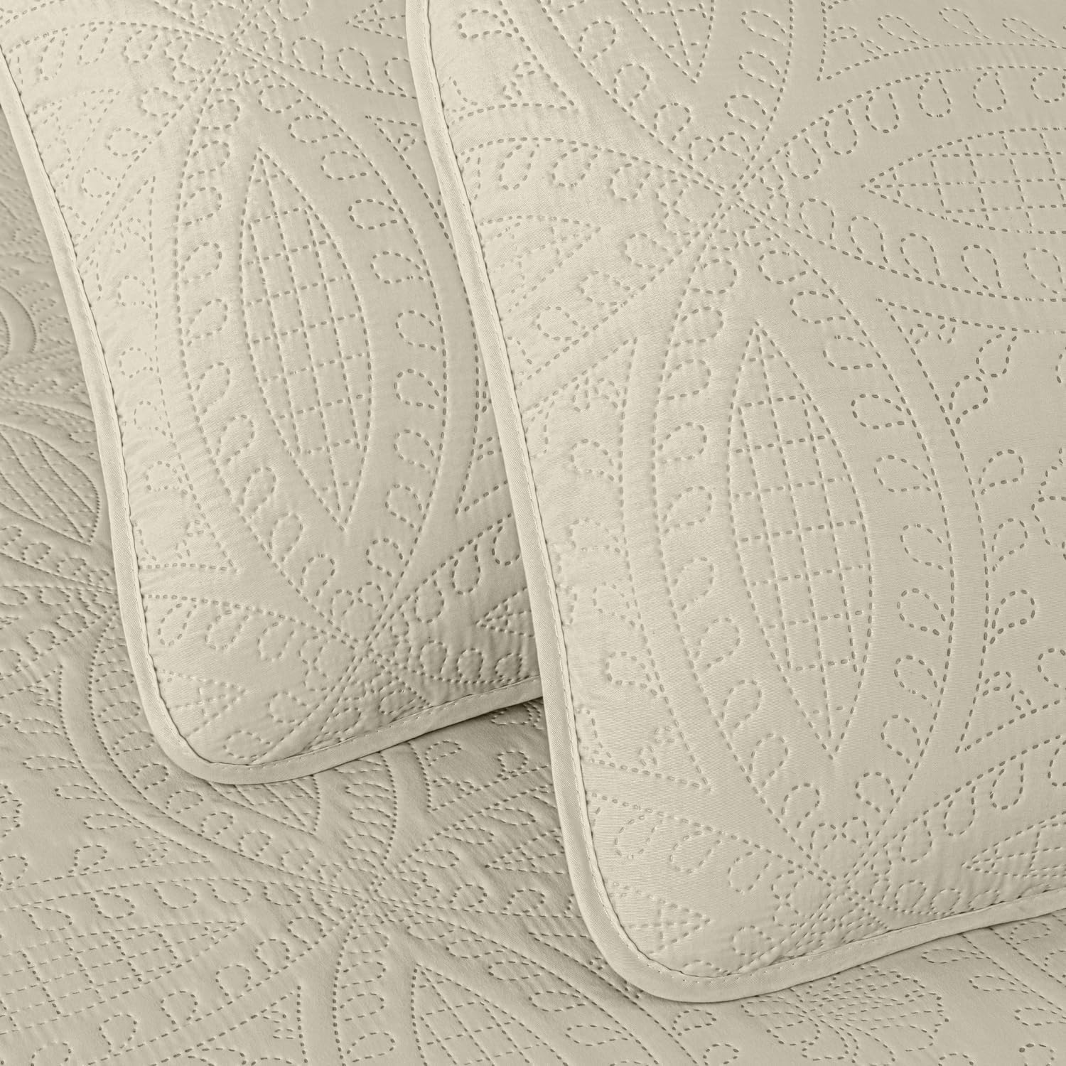 Chezmoi Austin 3-Piece Oversized Bedspread Set King Ivory