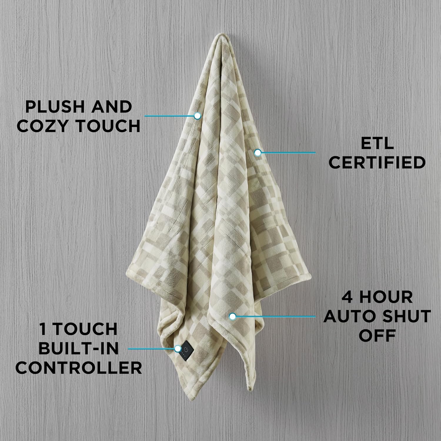 Brookstone Heated Throw Blanket - 4 Heat Settings 1