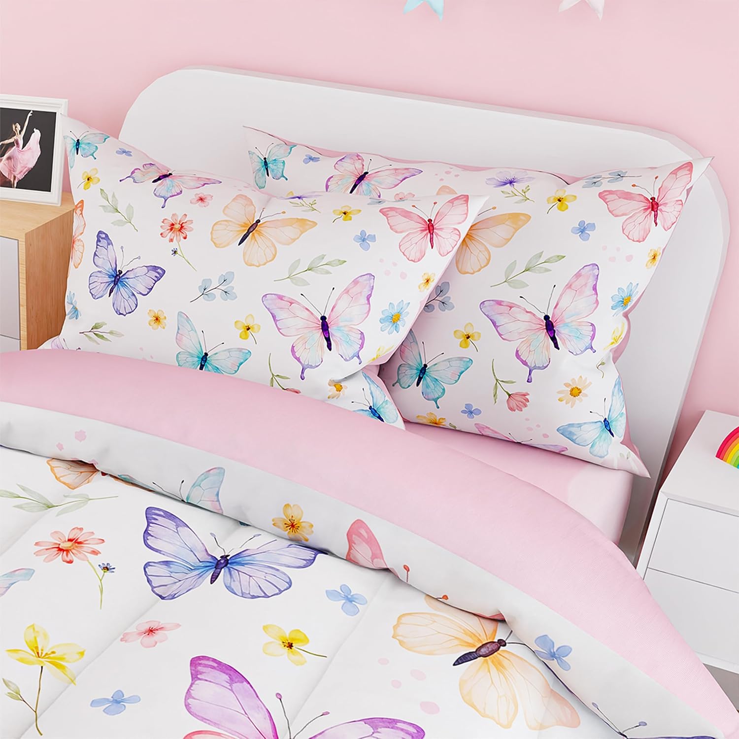 SANDJEST Butterfly Duvet Cover Set Twin Size