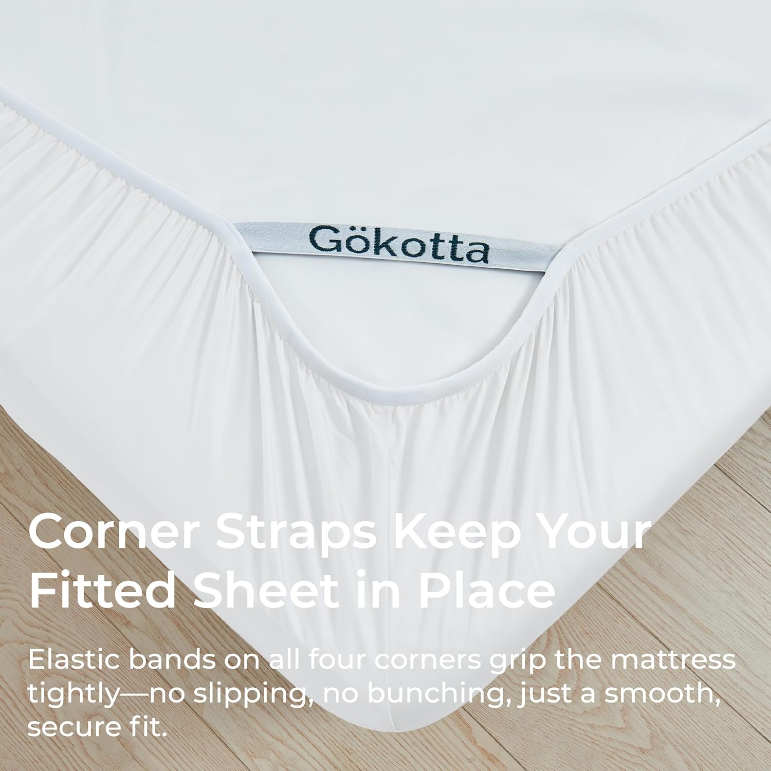 GOKOTTA Bamboo Rayon Fitted Sheet - King Size 16 Inch Pocket