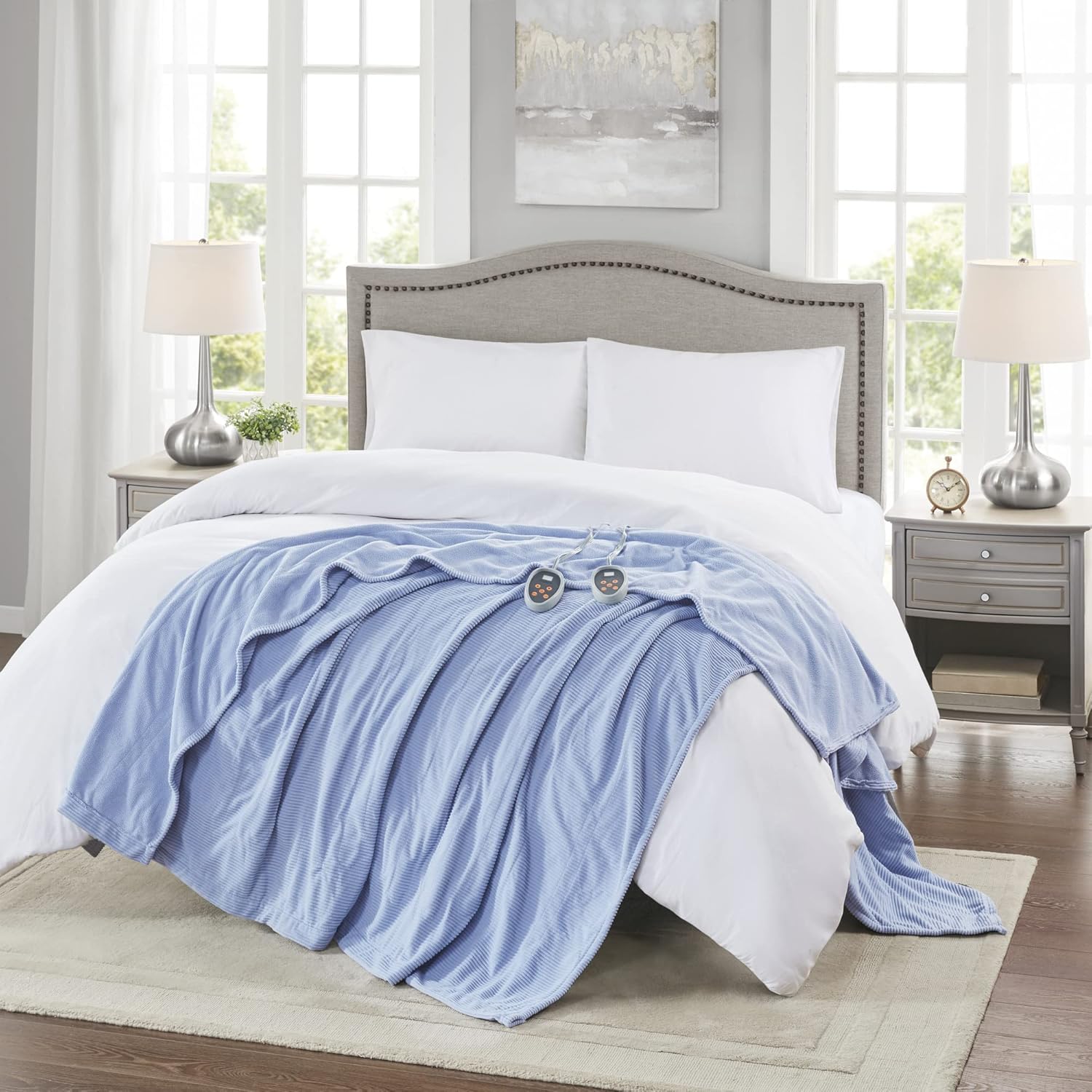 Beautyrest Electric Blanket Ultra Soft Micro Fleece Queen Size Blue