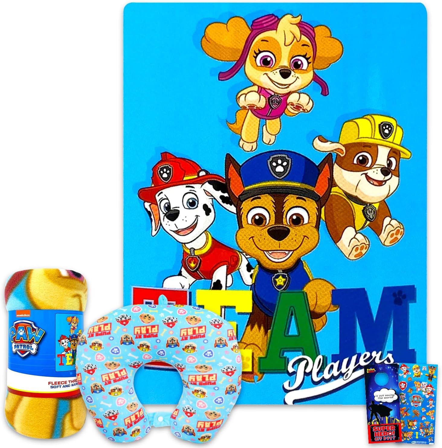 Nickelodeon Paw Patrol Travel Blanket Pillow Set Kids Comfort Bundle