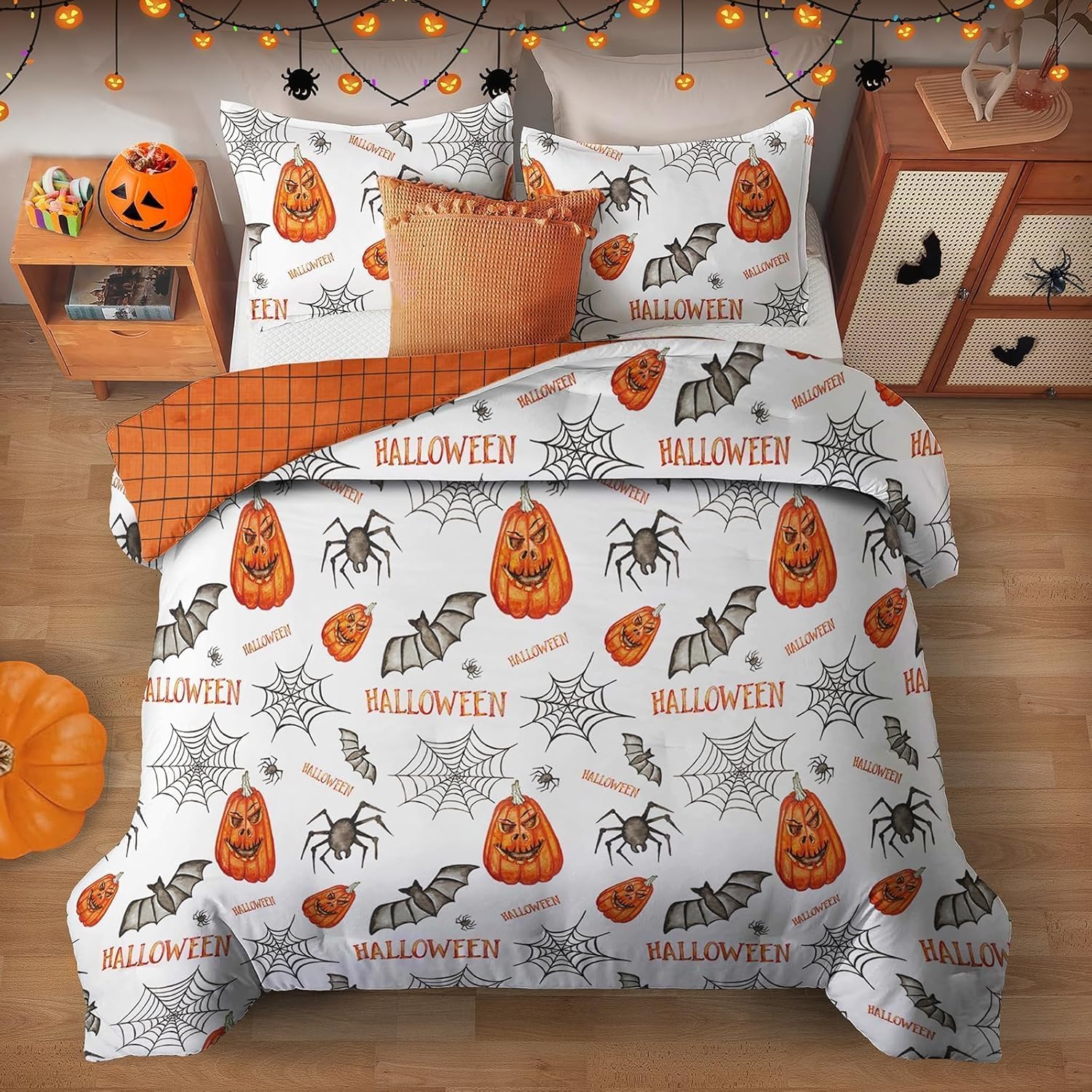 DJY Halloween Duvet Cover Set Queen Size 90x90