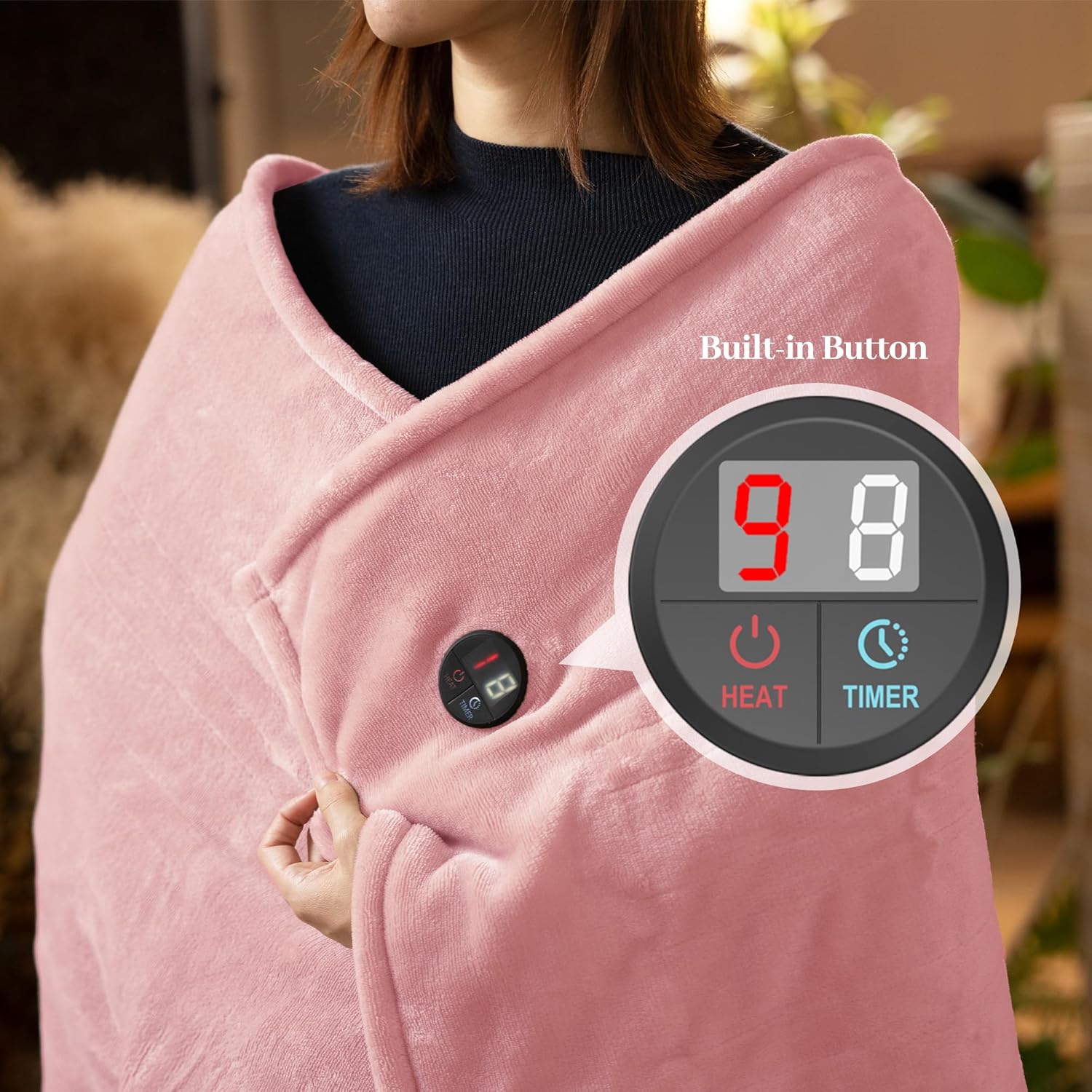 Gotcozy Heated Throw Blanket - 50x60 with One Touch Button