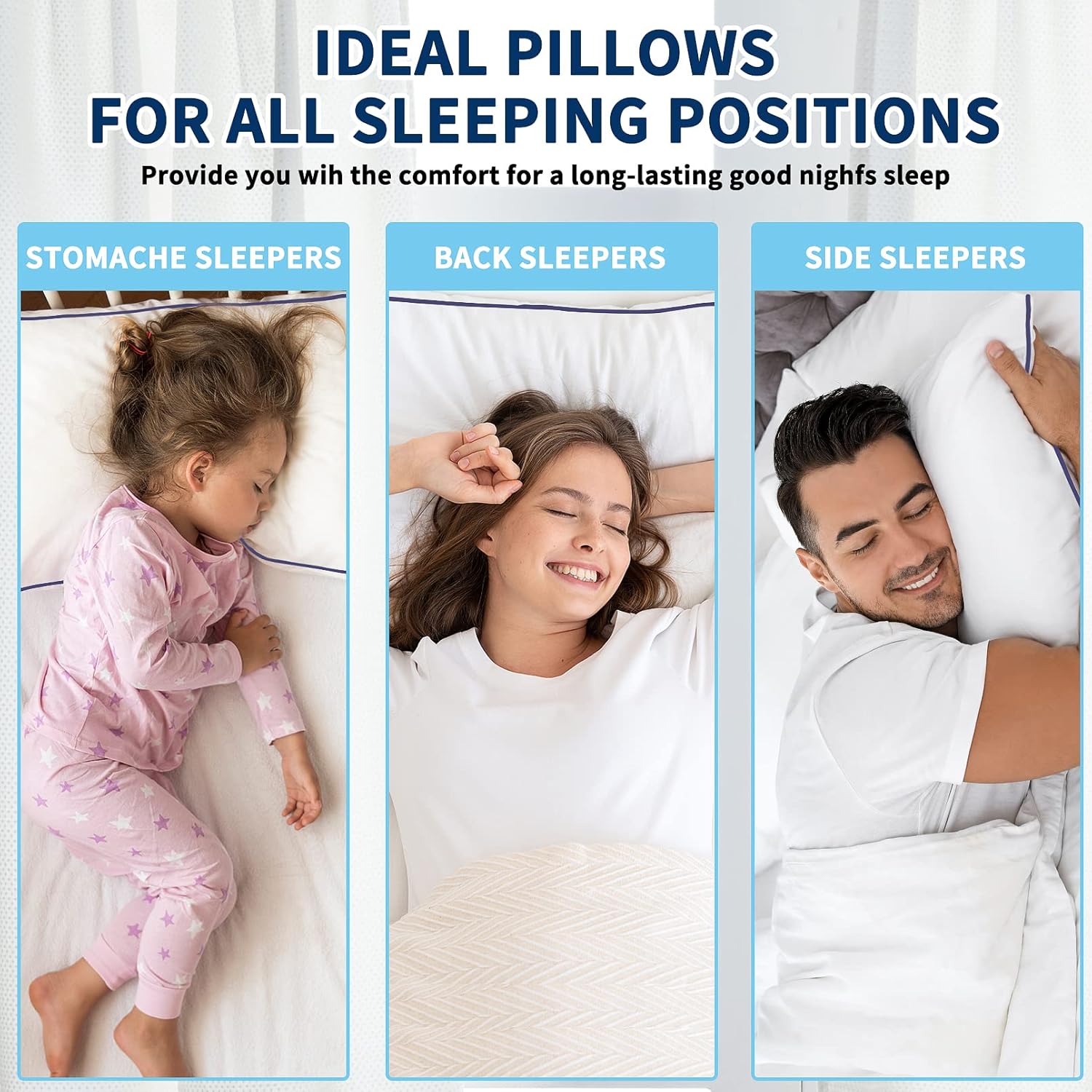 Opposy Bed Pillows Set of 2 - Cooling Luxury Hotel Quality