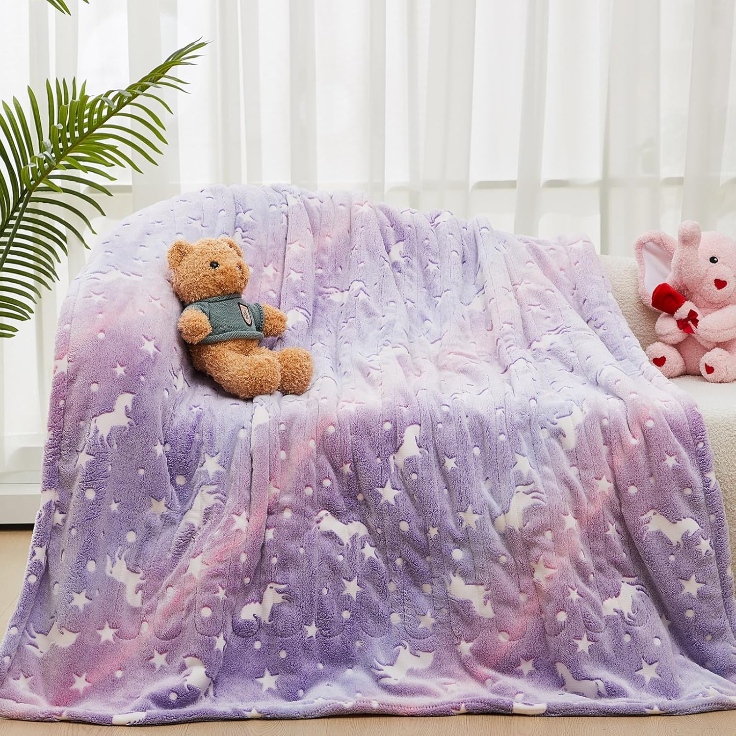 Kids Heated Blanket with 10 Levels and Glow in the Dark Design