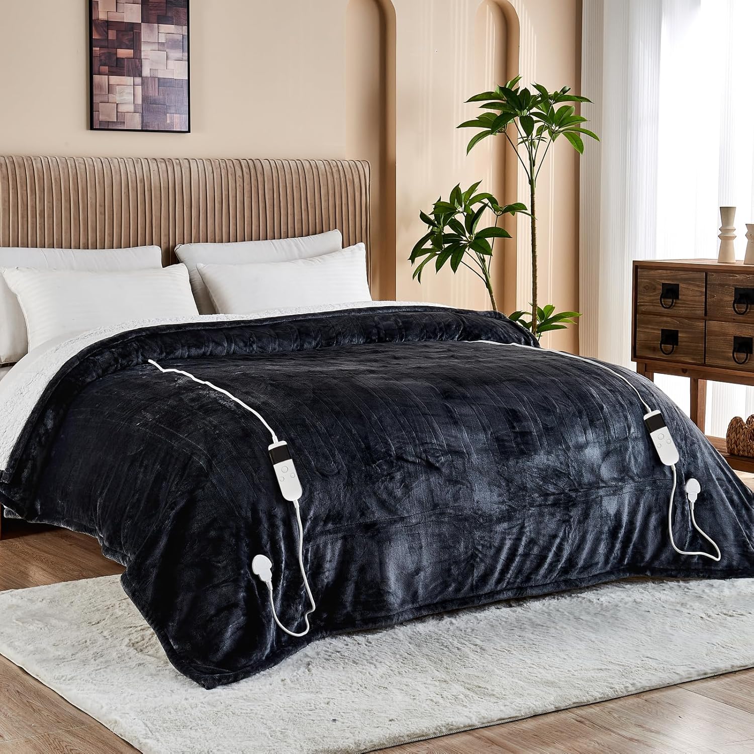 Cushious Heated Blanket Throw - 10 Heat Levels 8-Hour Auto Off