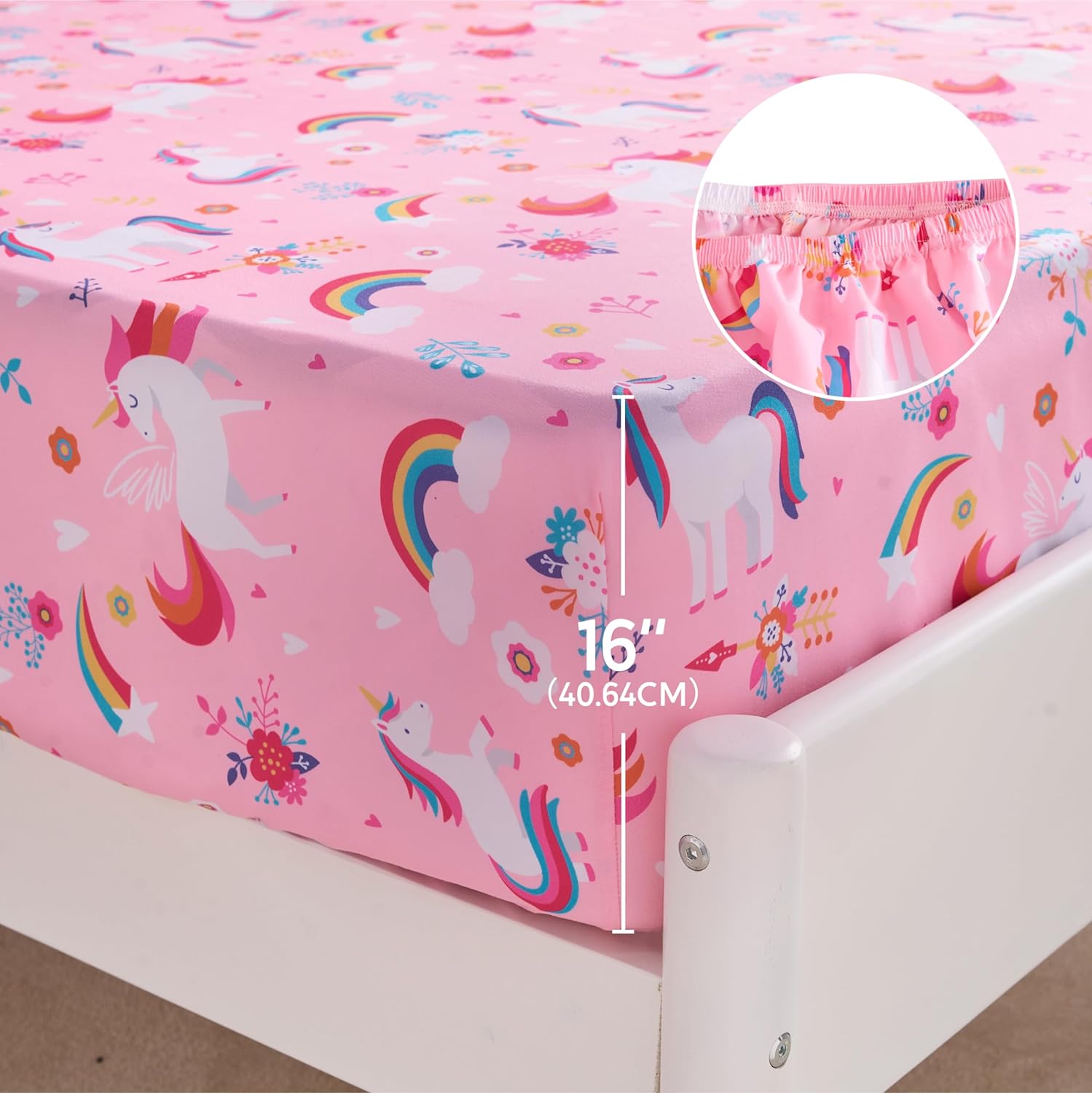 Joiedomi Kids Twin Sheet Set with Unicorn Print