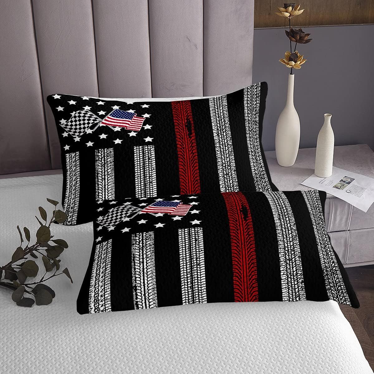 Erosebridal American Flag Bedspread Set Queen