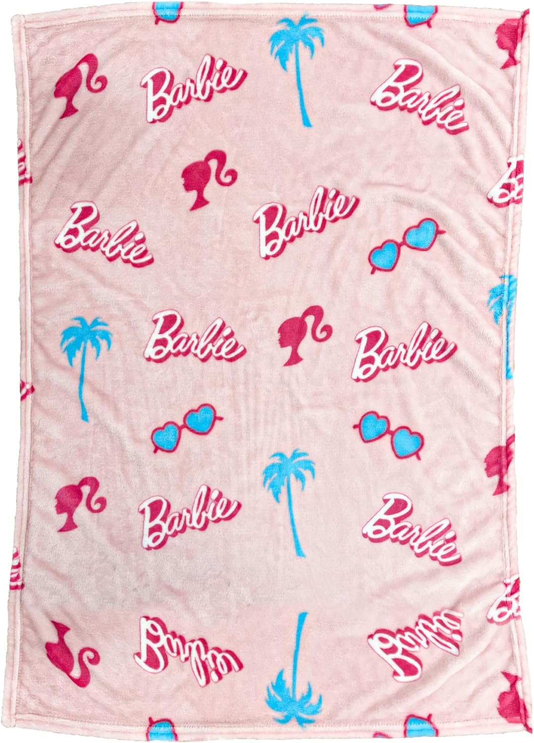 Barbie Fleece Throw Blanket 30x40 PinkWhite Officially Licensed